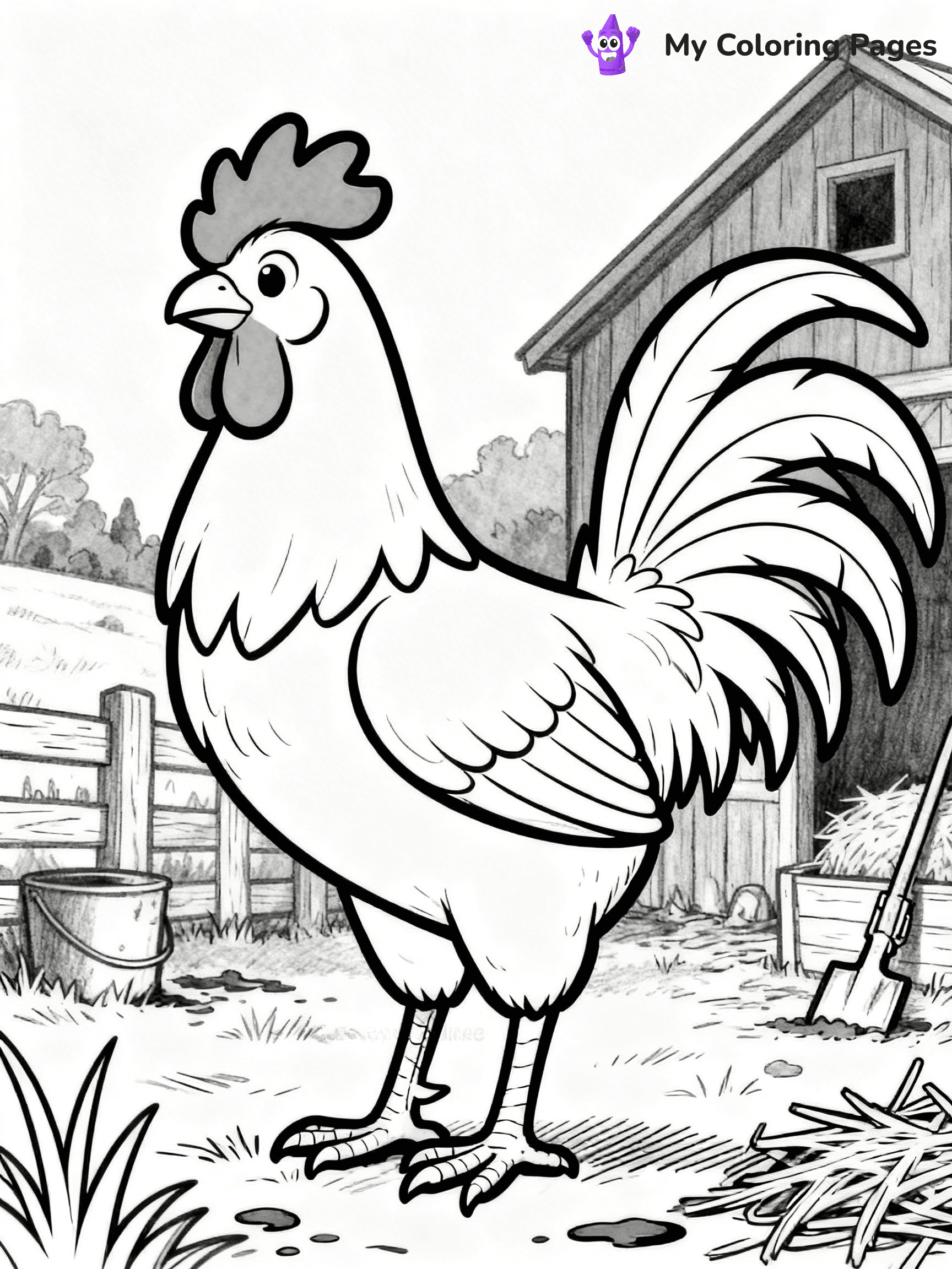 Rooster Coloring Pages - 99