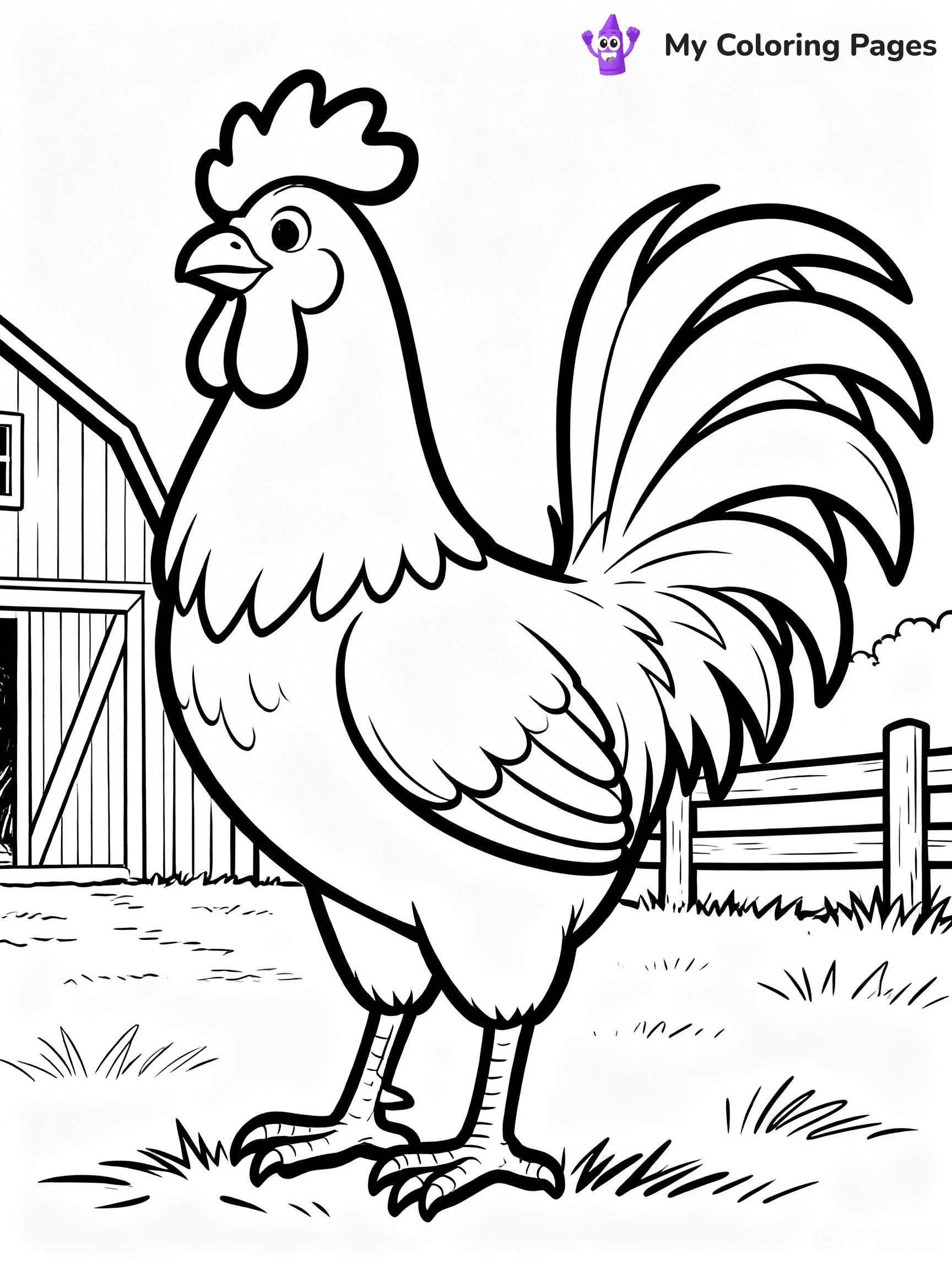 Rooster Coloring Pages - 98