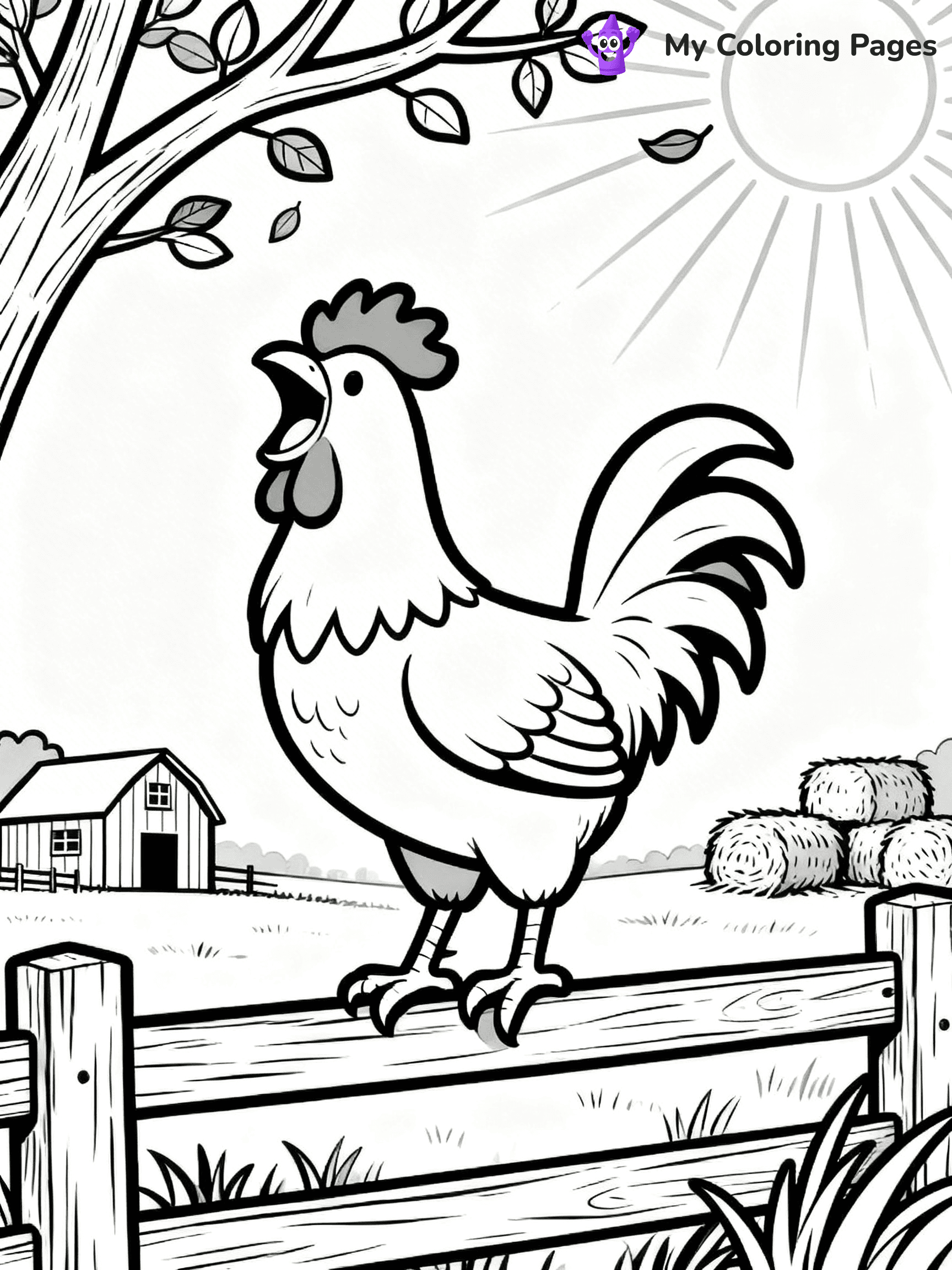 Rooster Coloring Pages - 96