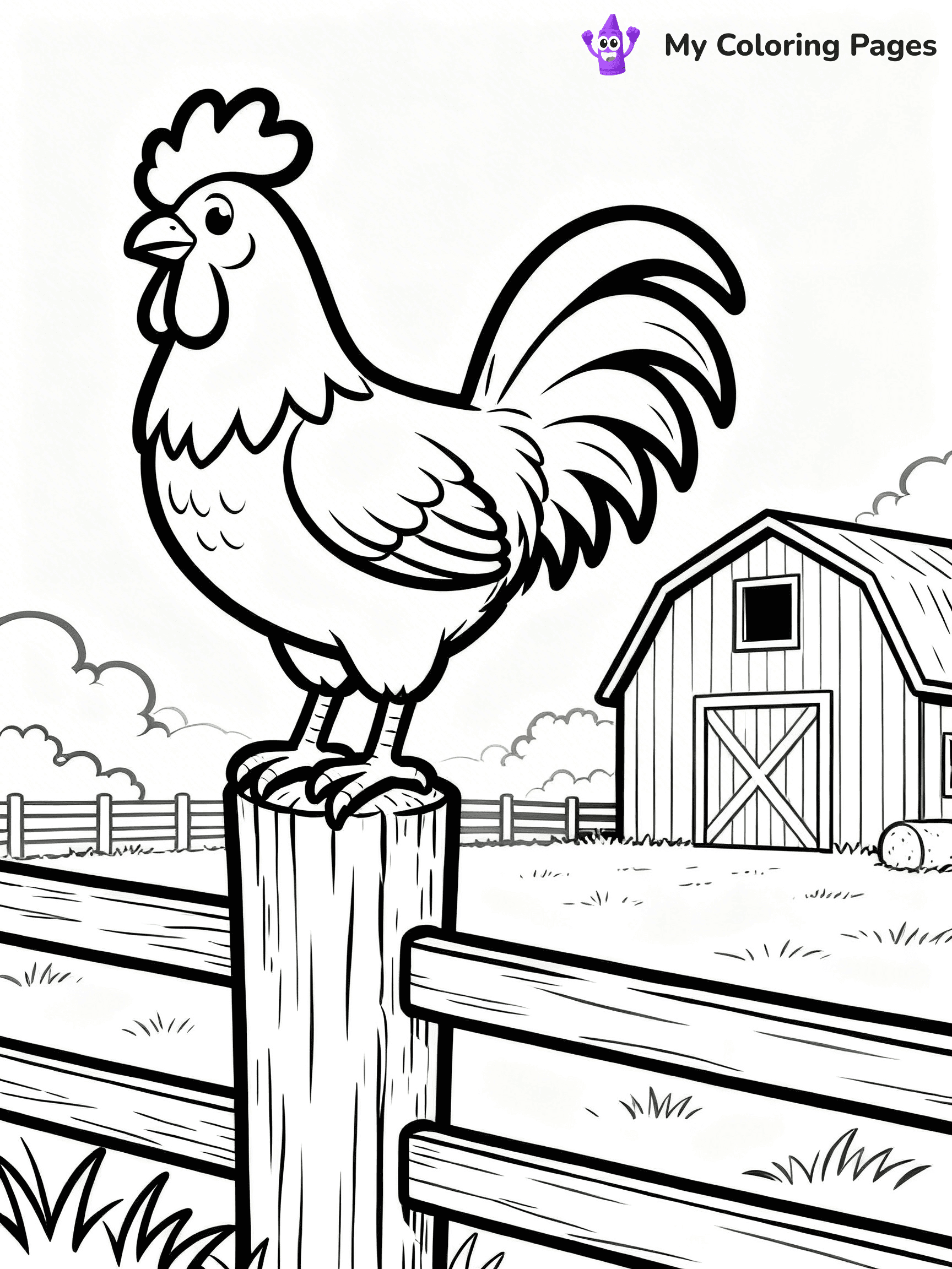 Rooster Coloring Pages - 89