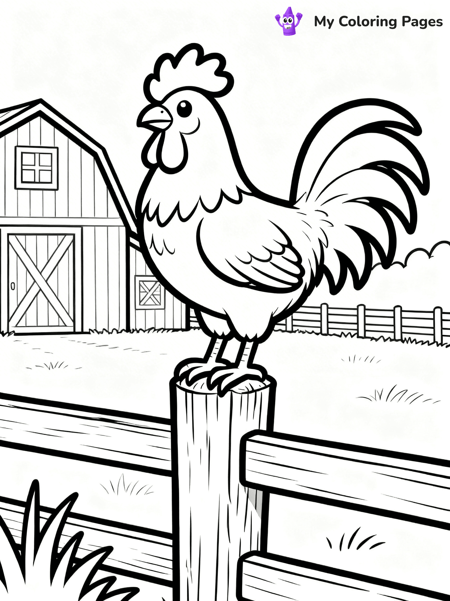 Rooster Coloring Pages - 87