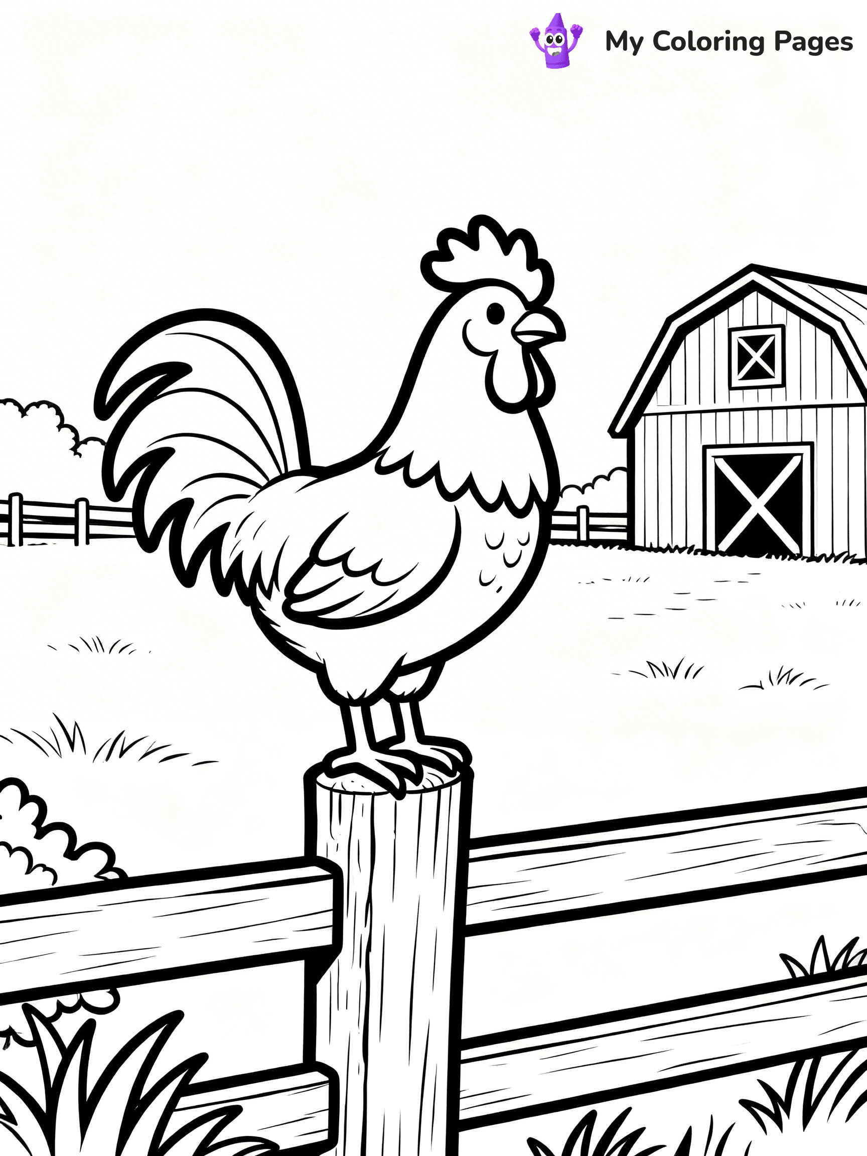 Rooster Coloring Pages - 85