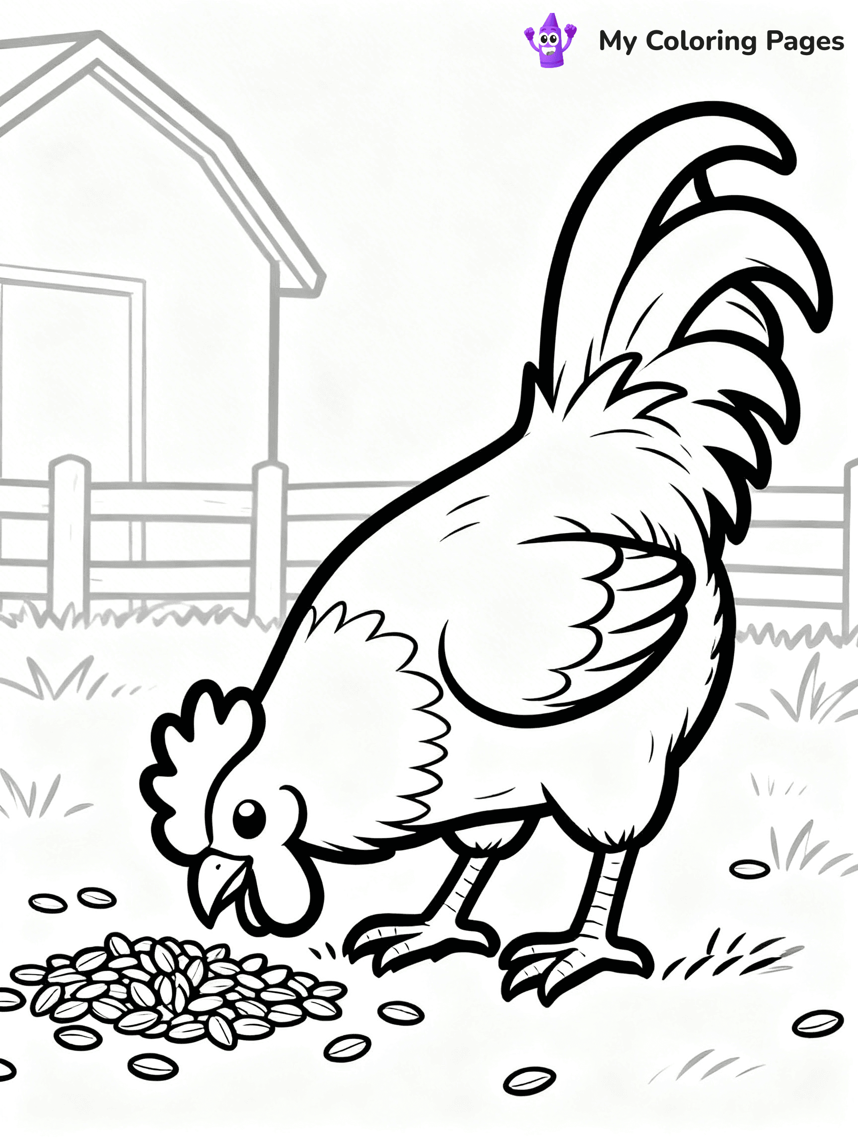 Rooster Coloring Pages - 76