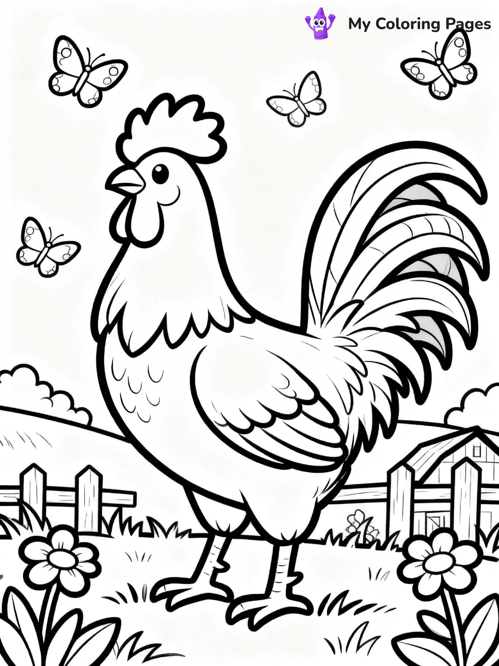 Rooster Coloring Pages - 74