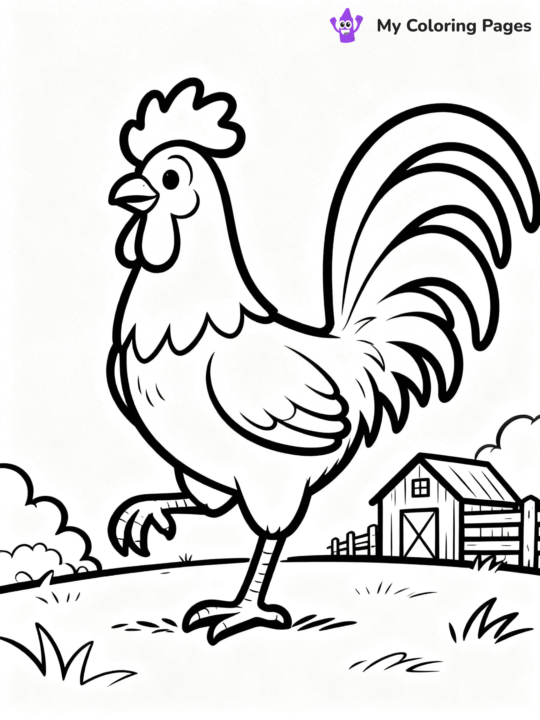 Rooster Coloring Pages - 73