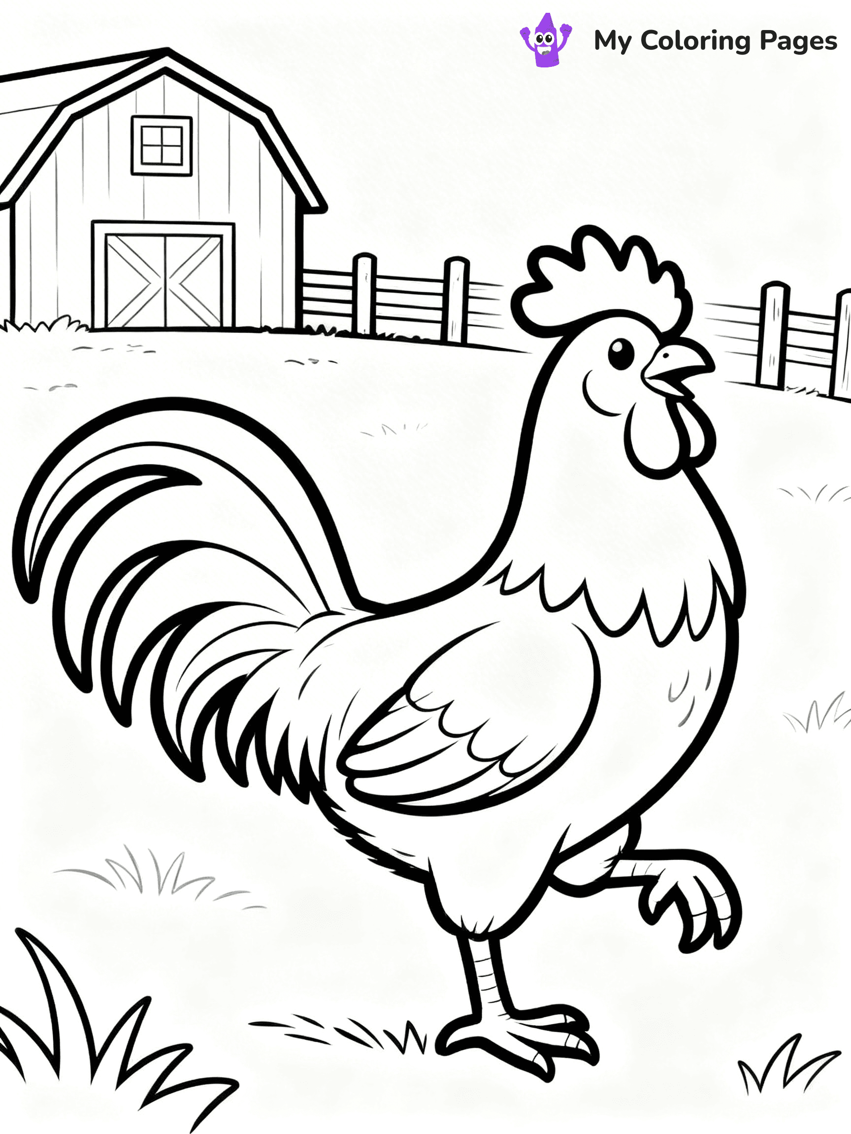 Rooster Coloring Pages - 71