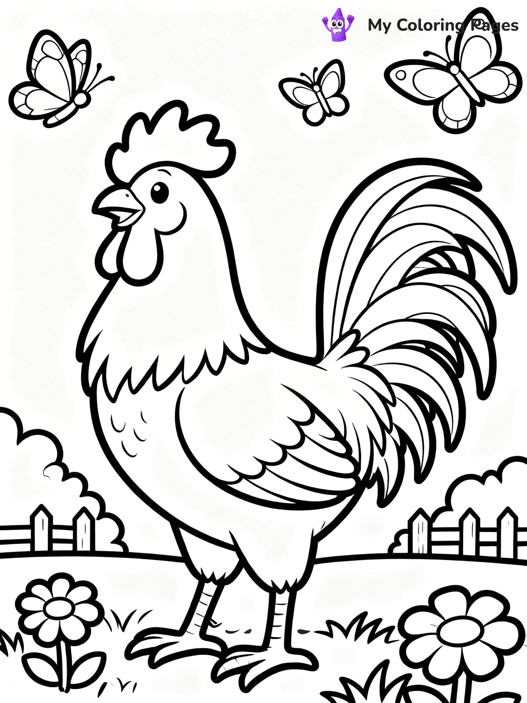 Rooster Coloring Pages - 66