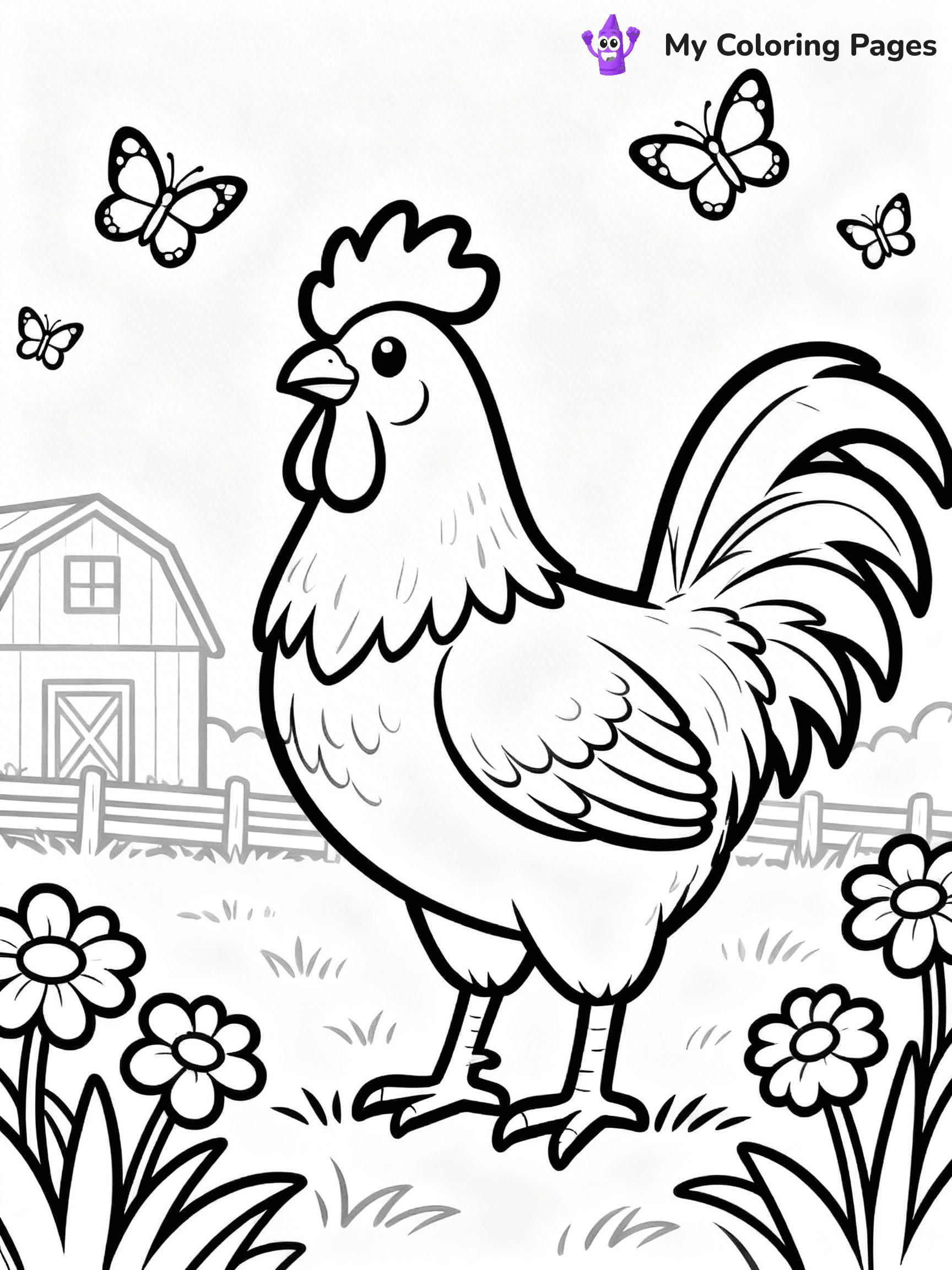 Rooster Coloring Pages - 64