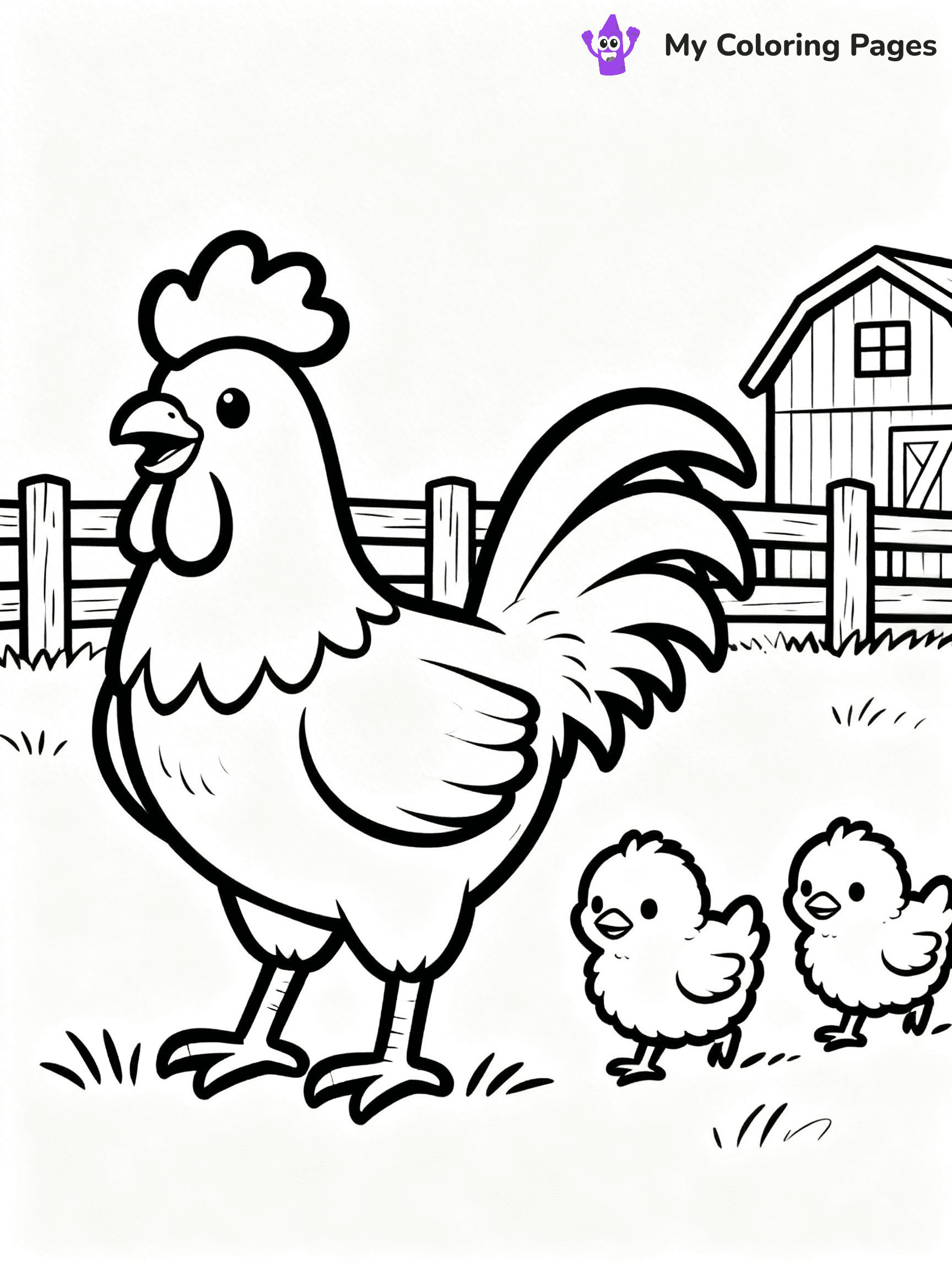 Rooster Coloring Pages - 51