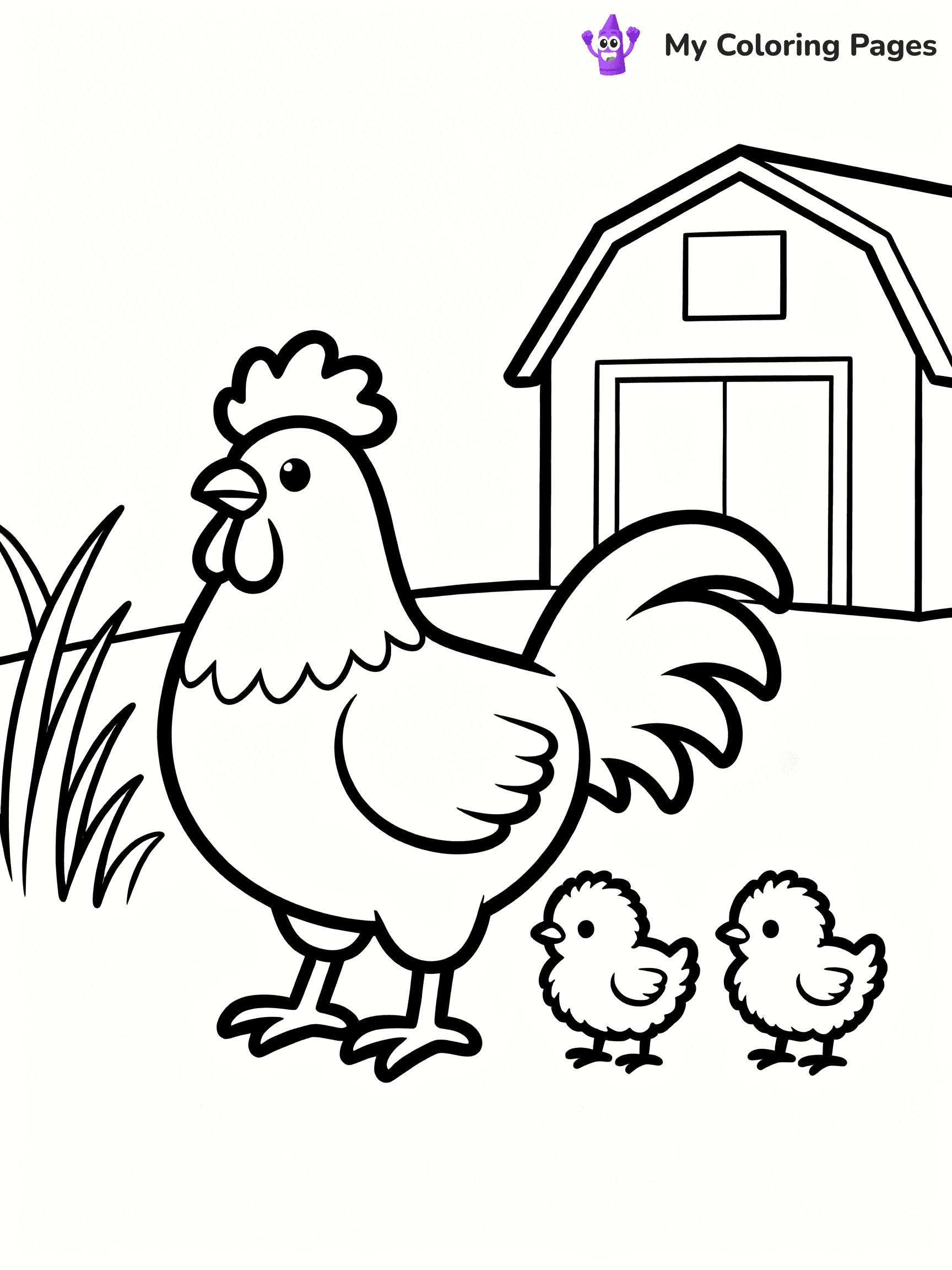 Rooster Coloring Pages - 49