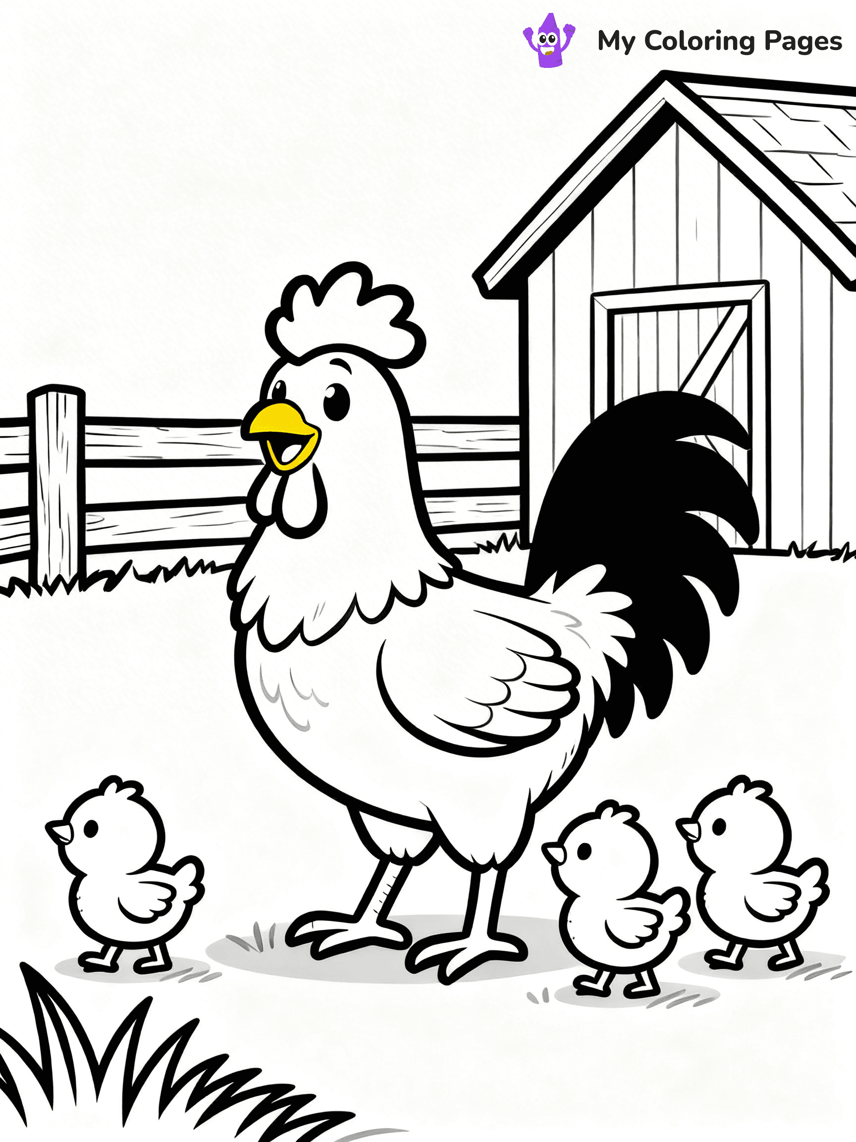 Rooster Coloring Pages - 48