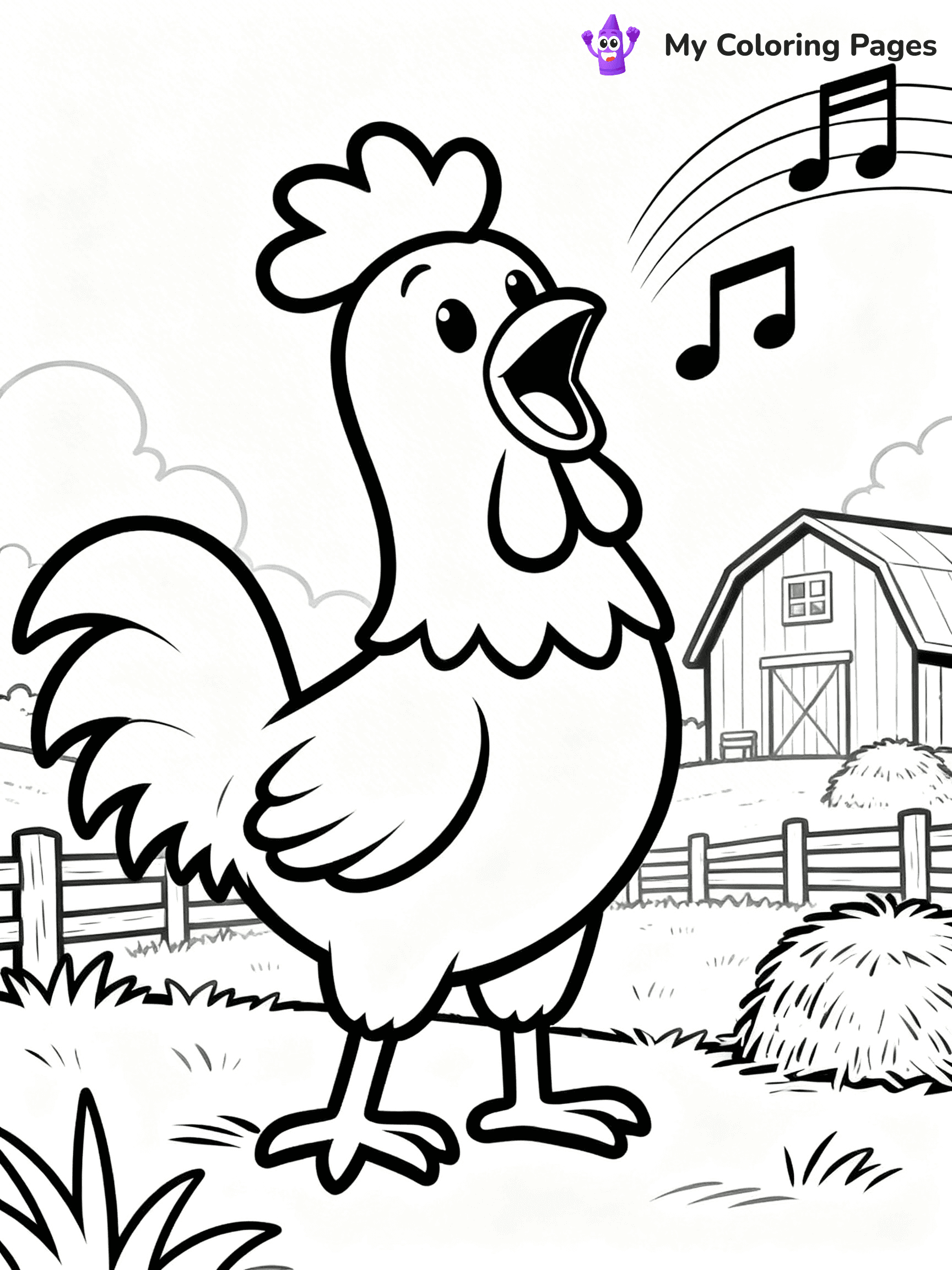 Rooster Coloring Pages - 45