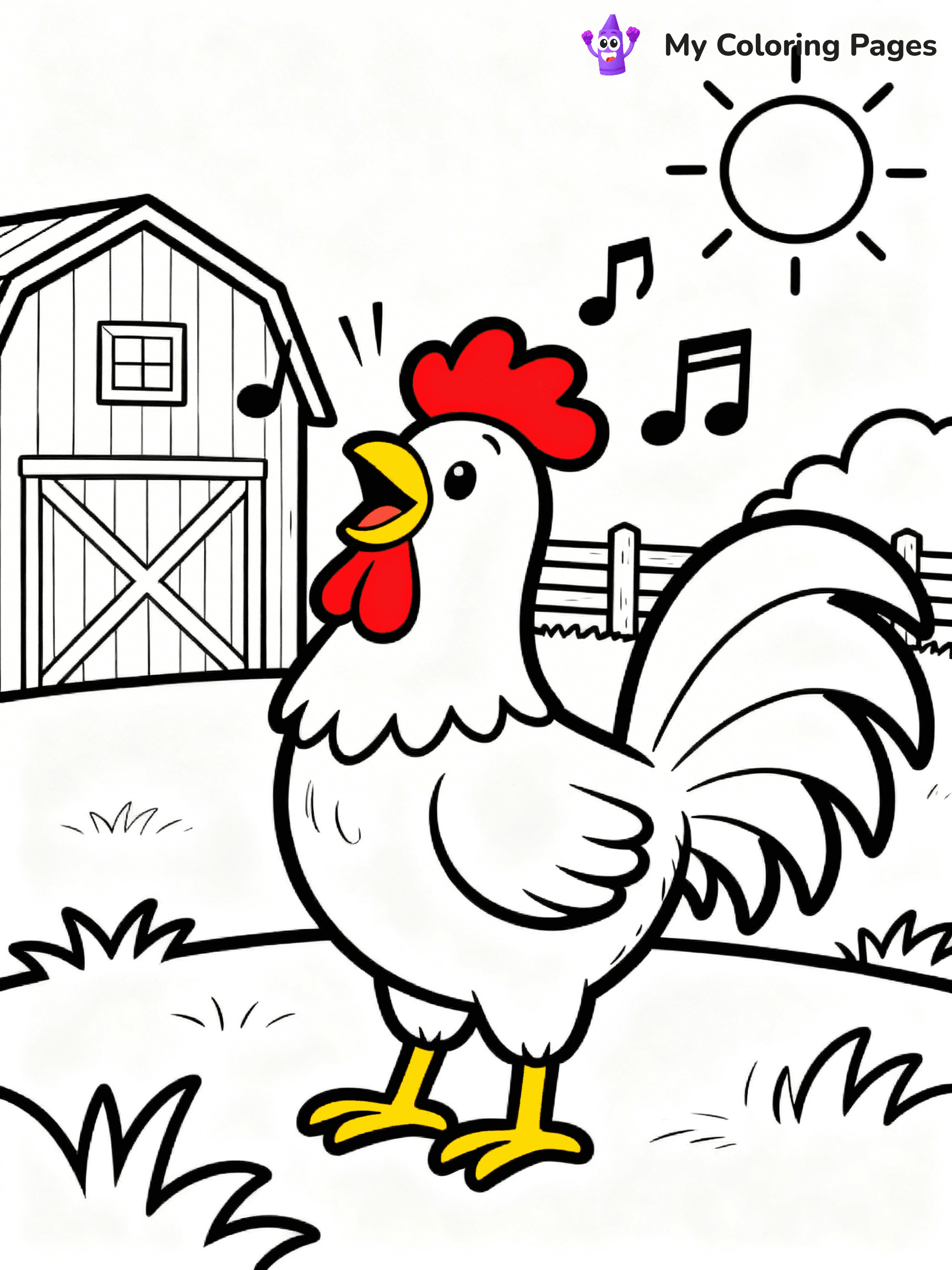 Rooster Coloring Pages - 44