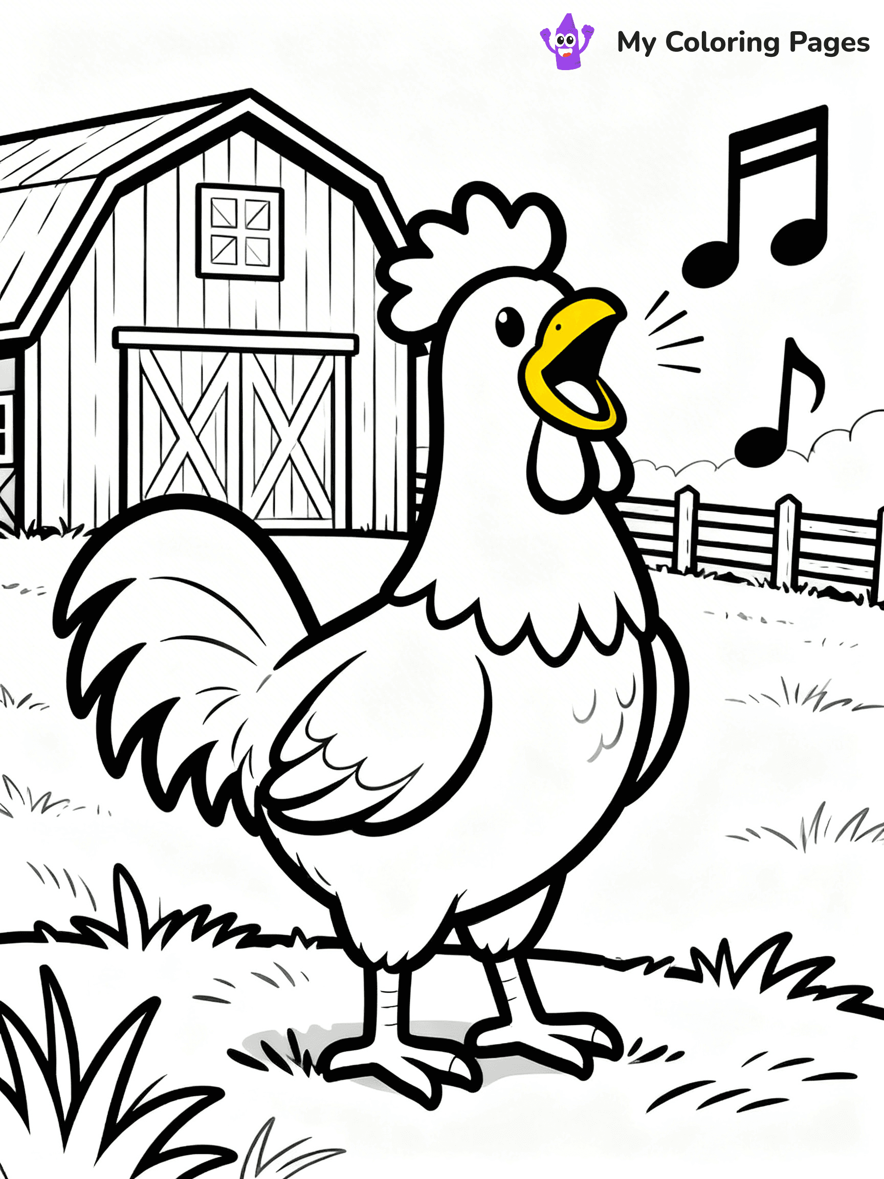 Rooster Coloring Pages - 43
