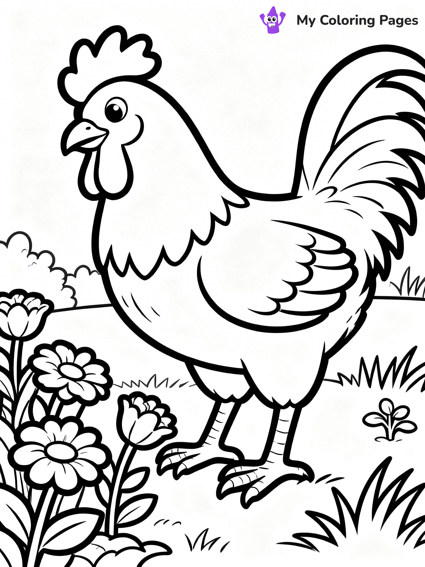 Rooster Coloring Pages - 39