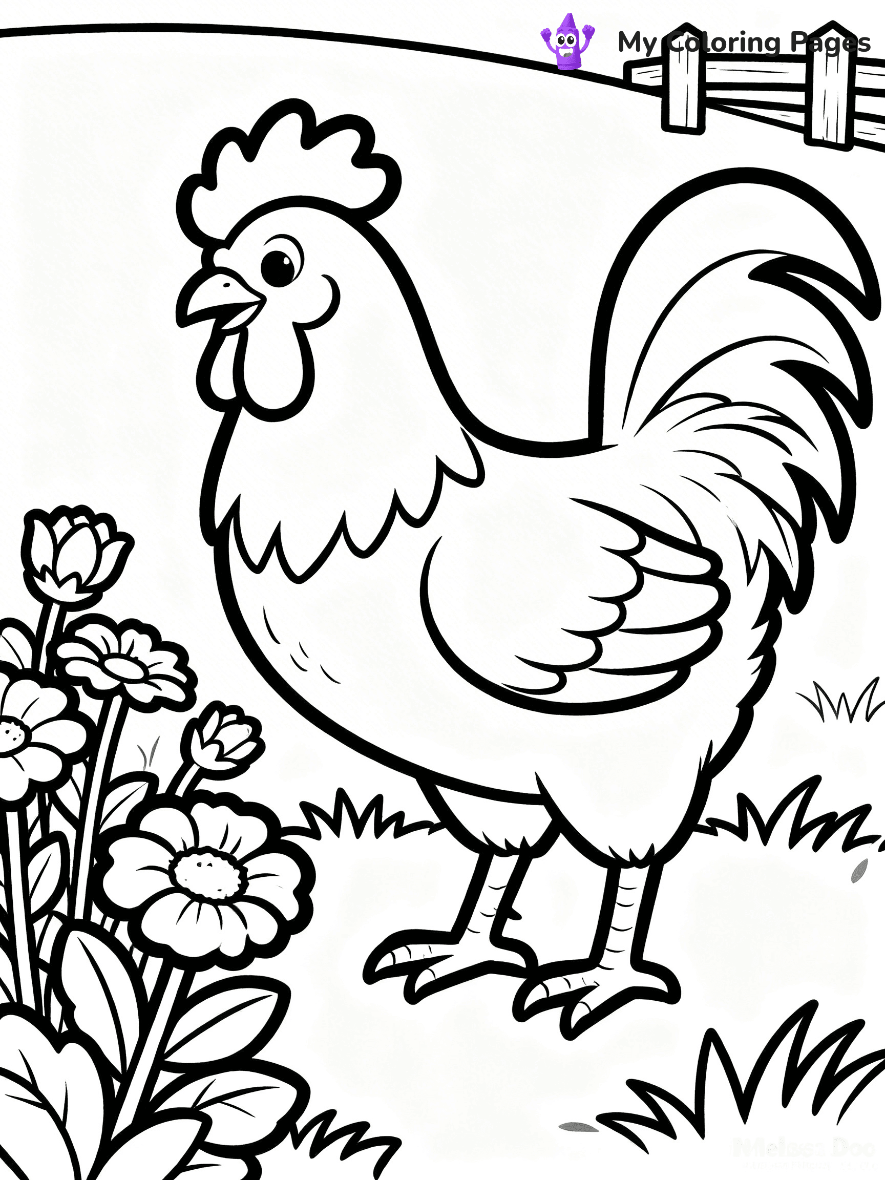 Rooster Coloring Pages - 38