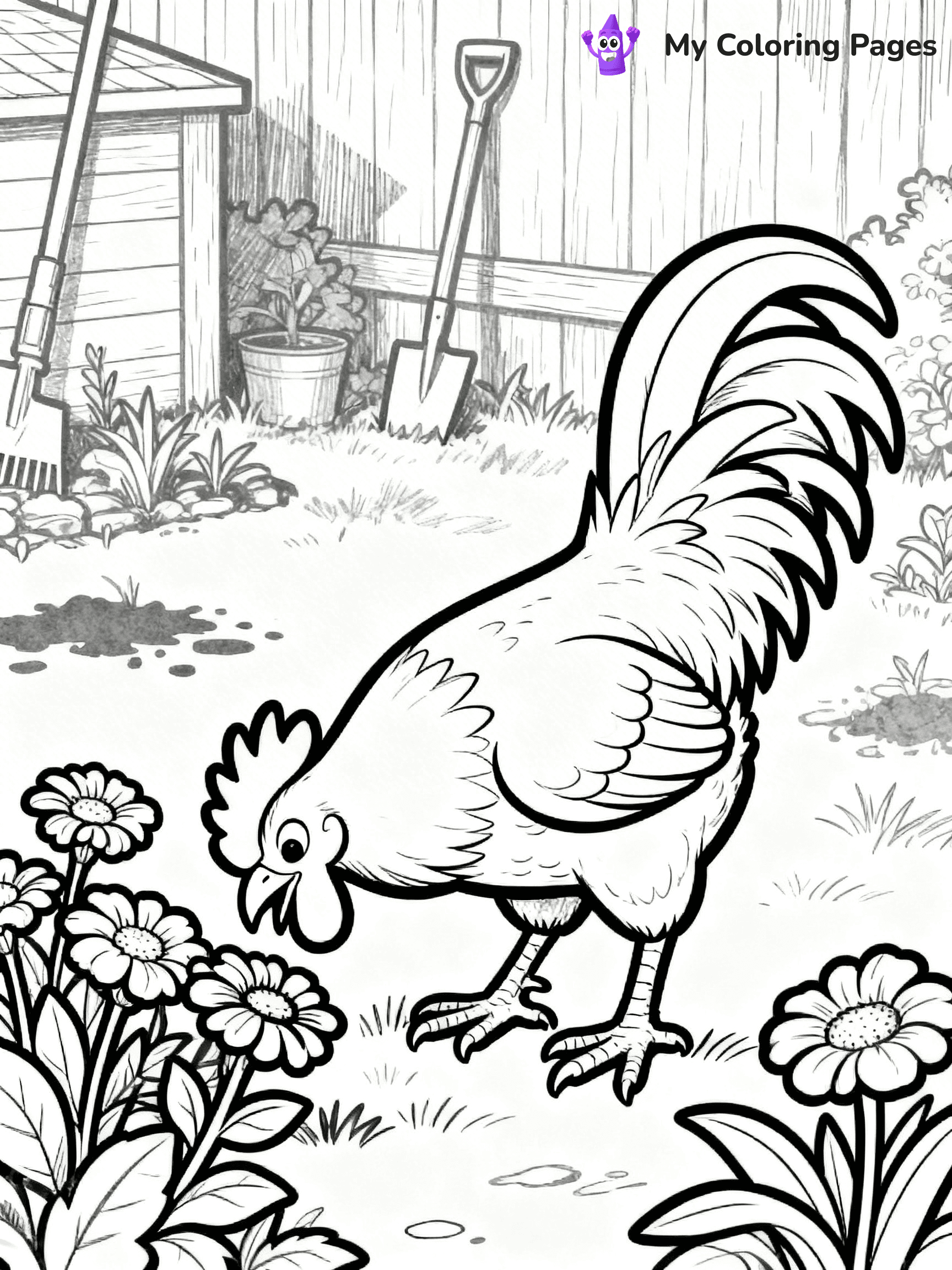 Rooster Coloring Pages - 35