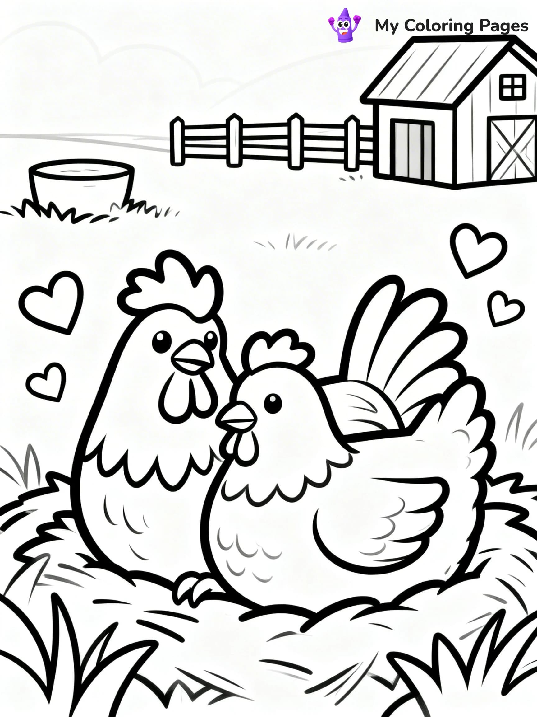 Rooster Coloring Pages - 19