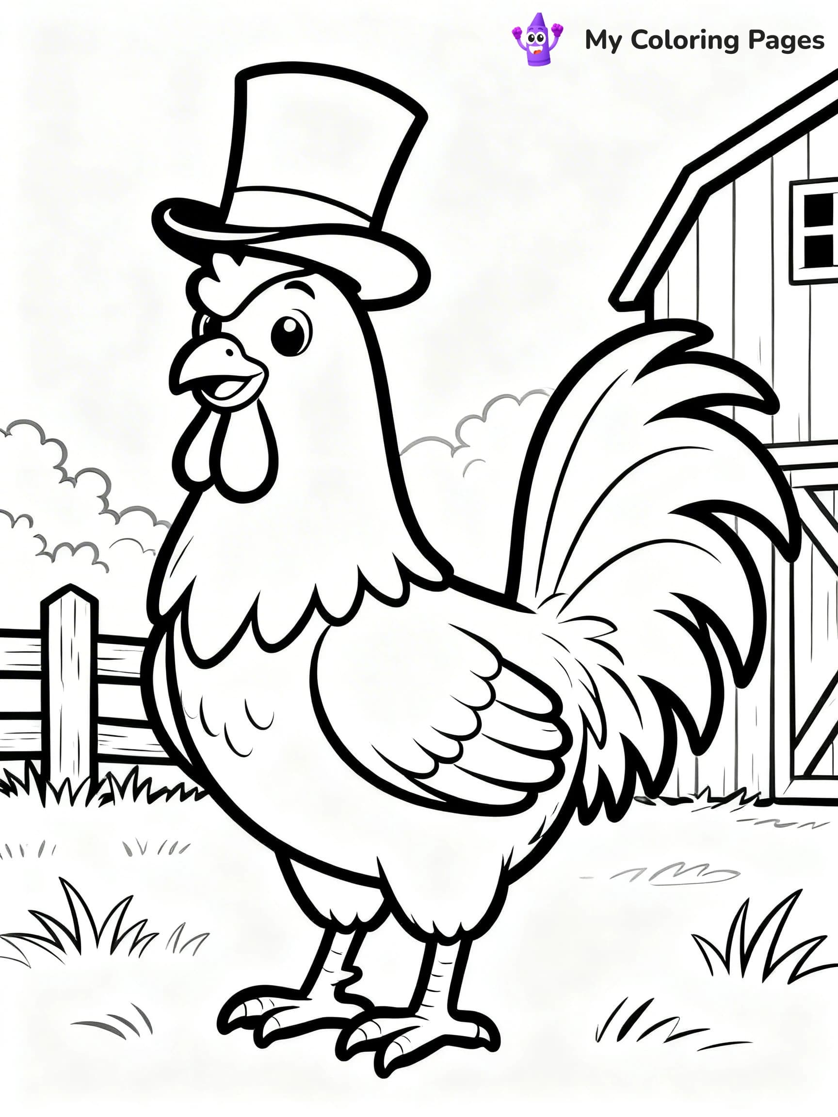 Rooster Coloring Pages - 14