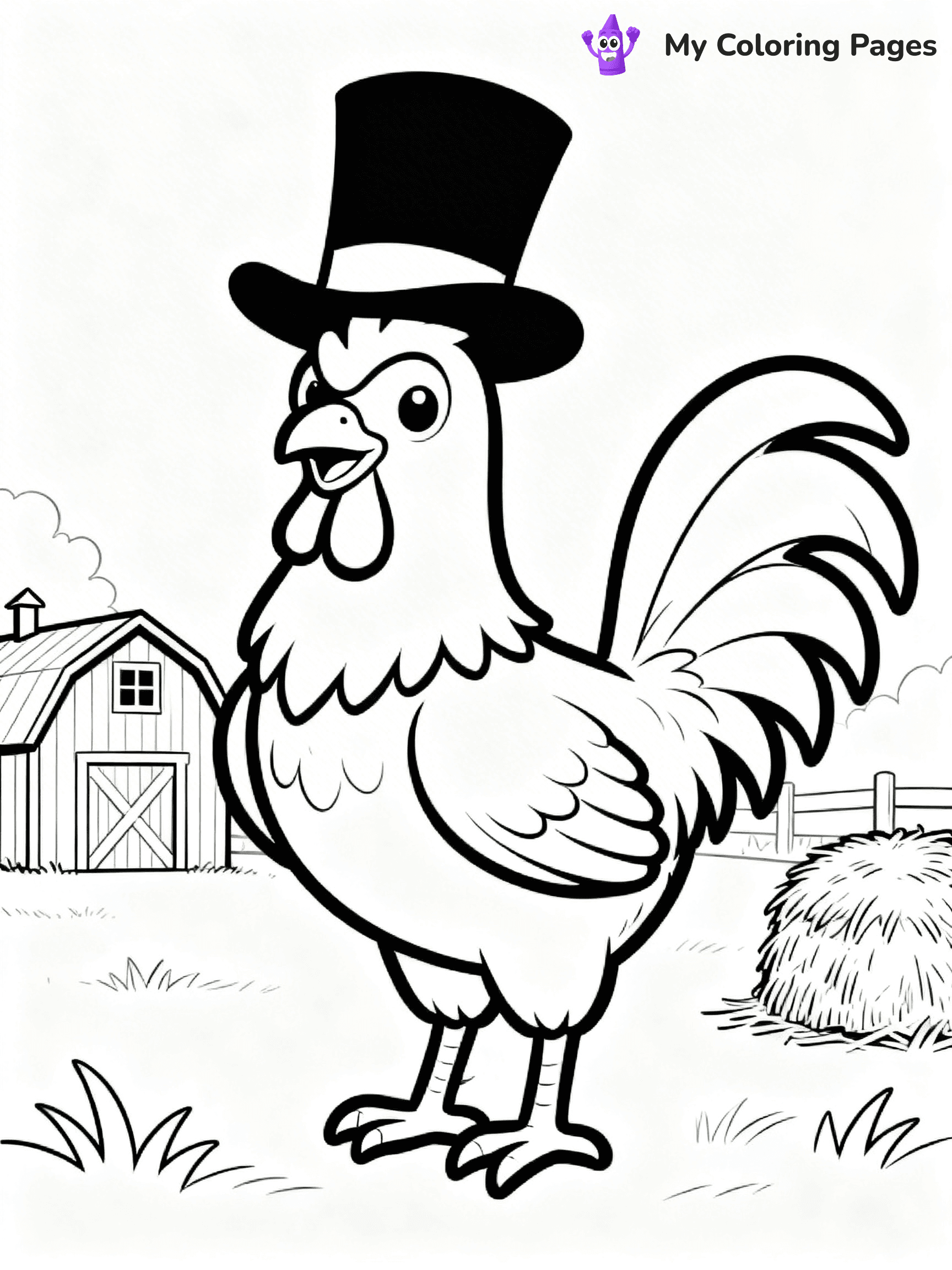 Rooster Coloring Pages - 12