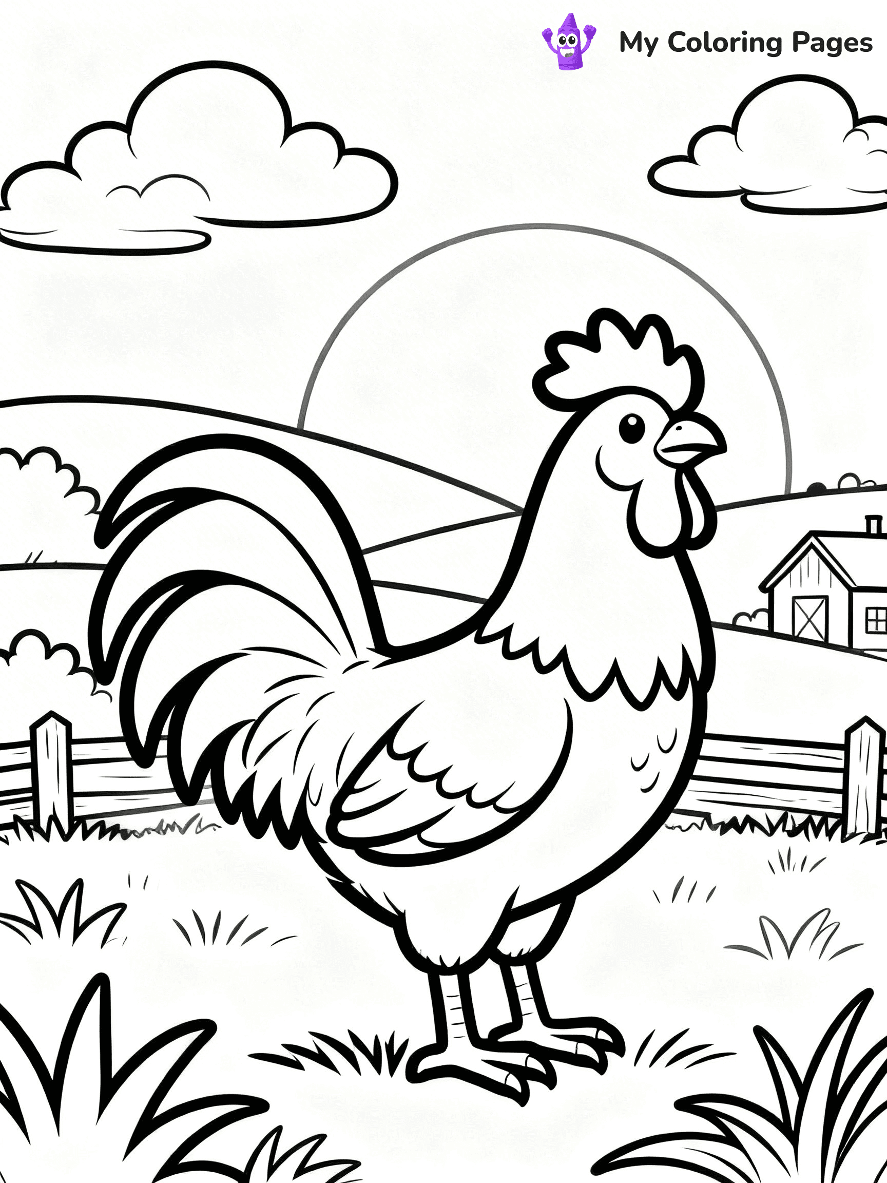 Rooster Coloring Pages - 8