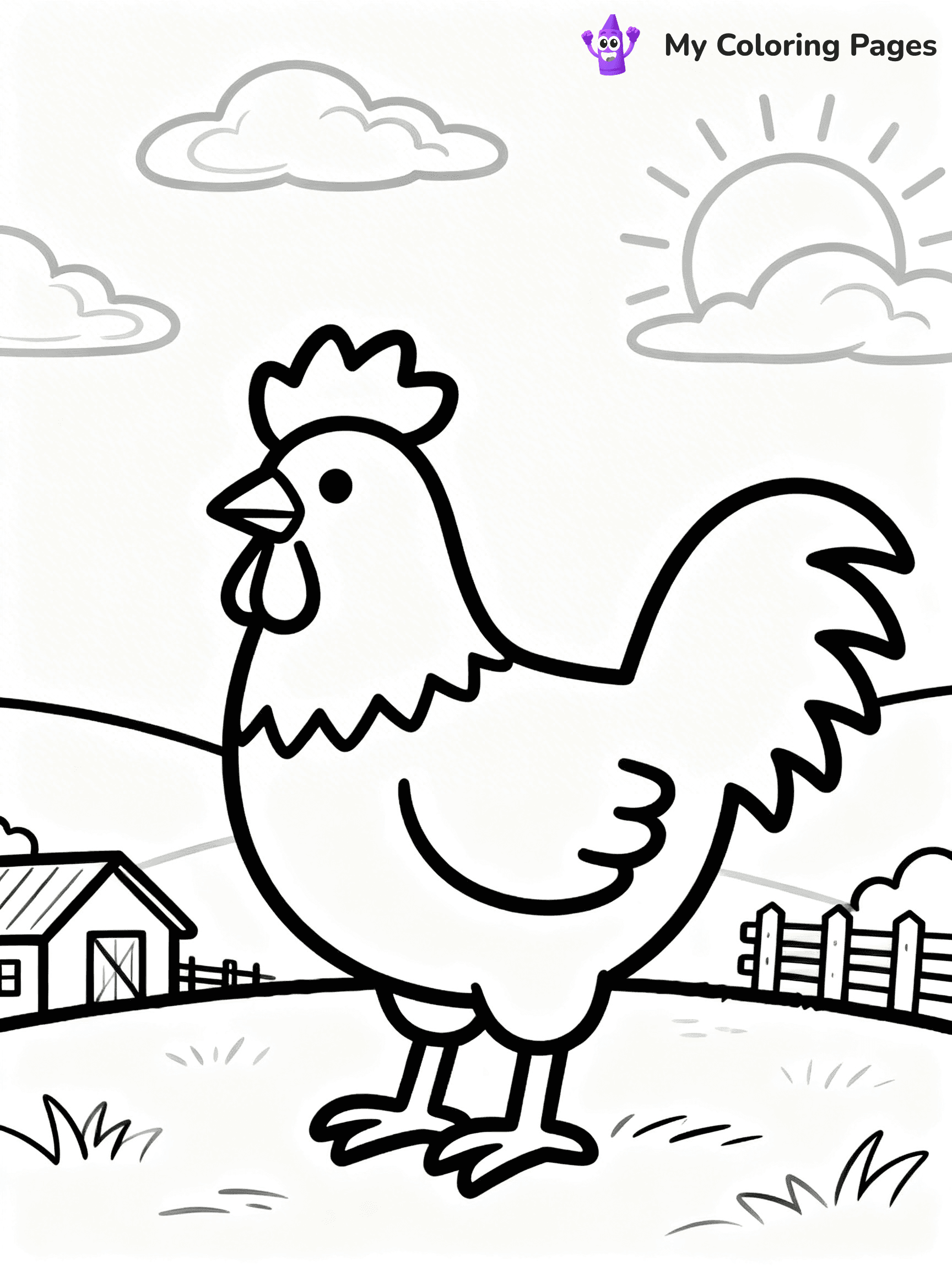 Rooster Coloring Pages - 7
