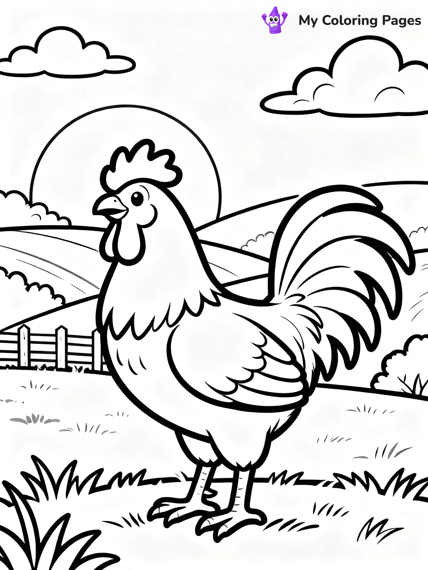 Rooster Coloring Pages - 6