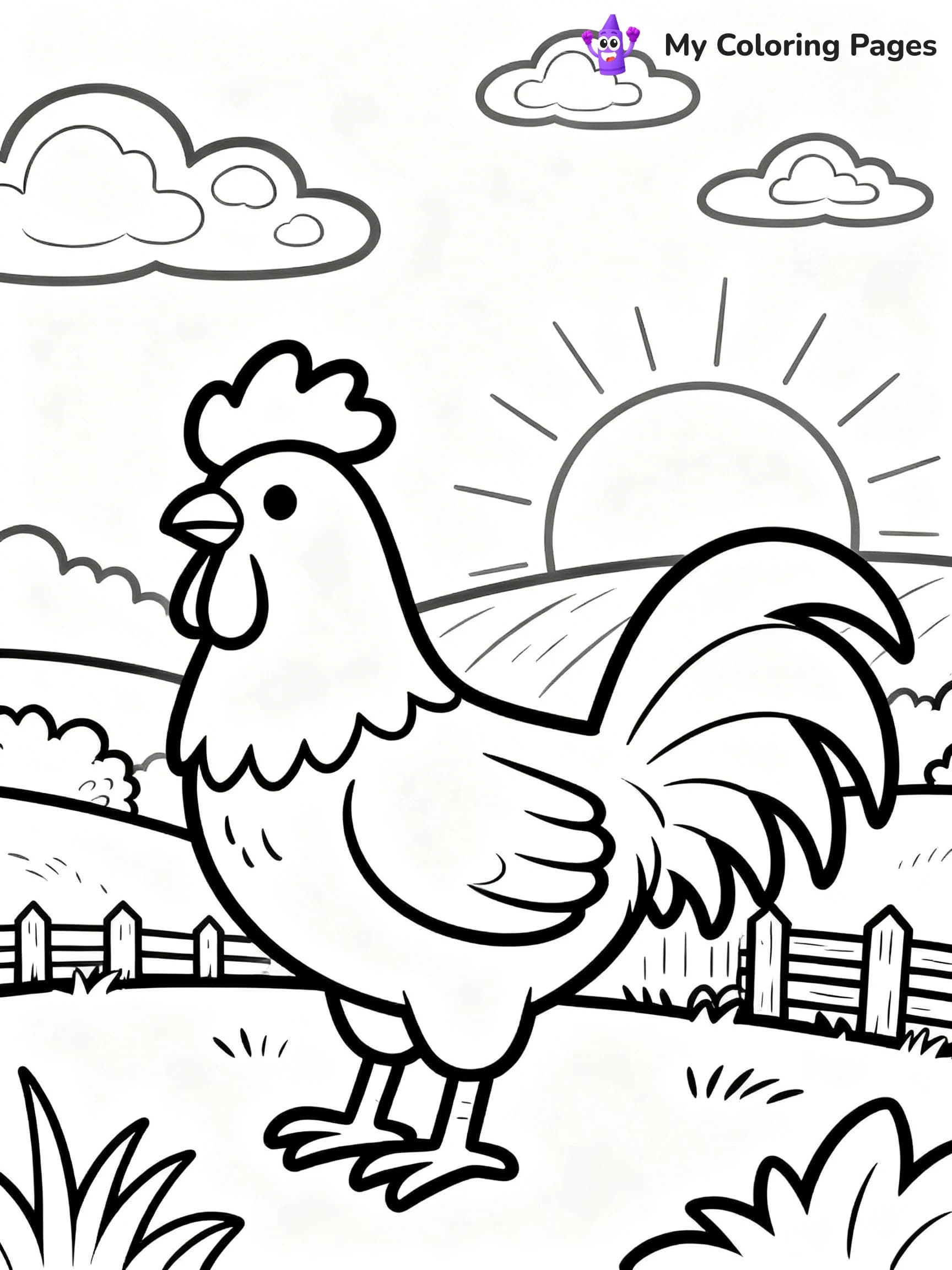 Rooster Coloring Pages - 5