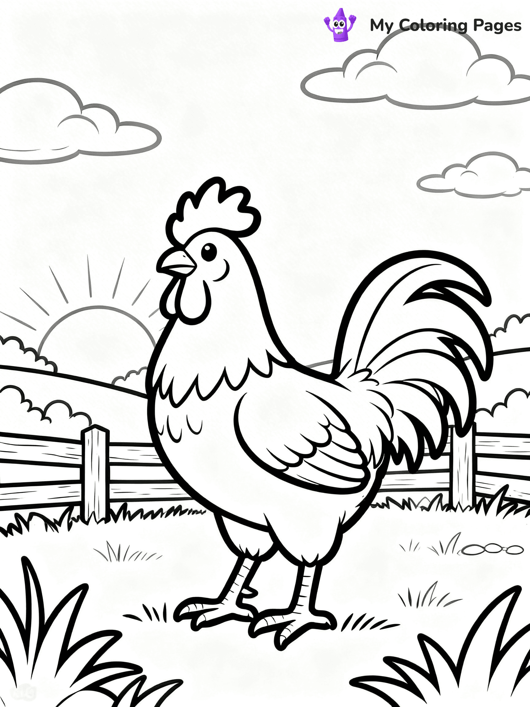 Rooster Coloring Pages - 4