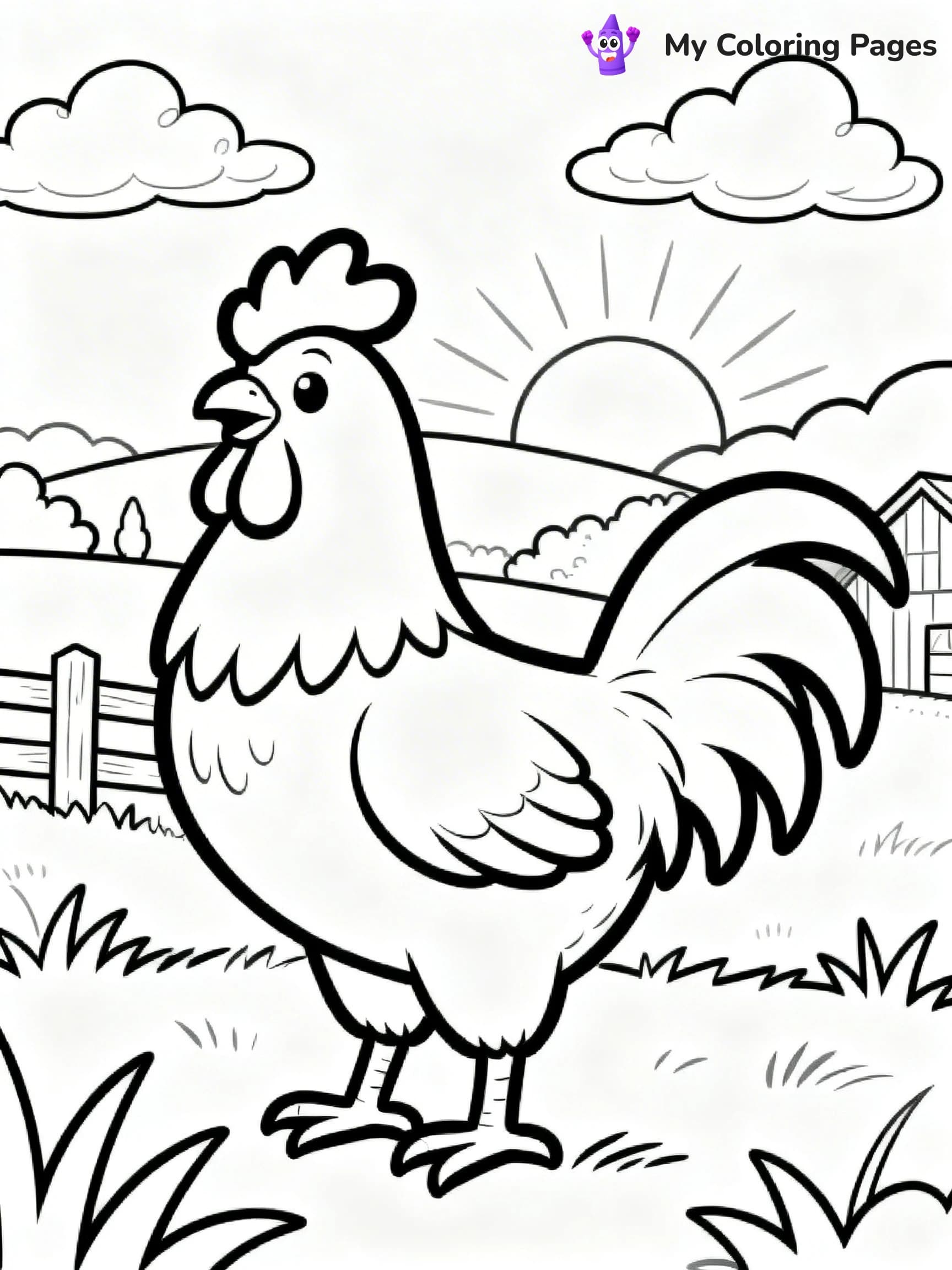 Rooster Coloring Pages - 3