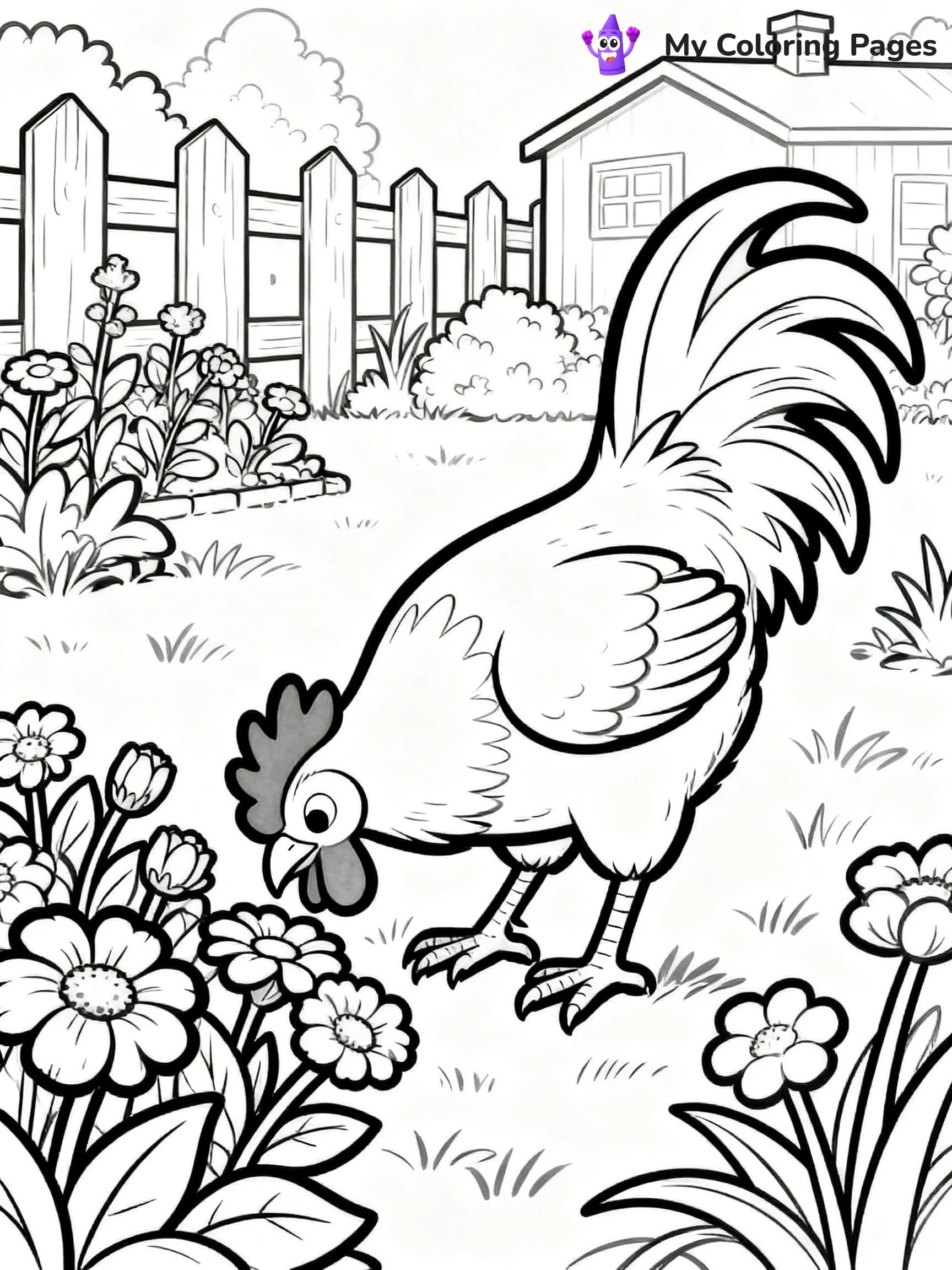 Rooster Coloring Pages - 2