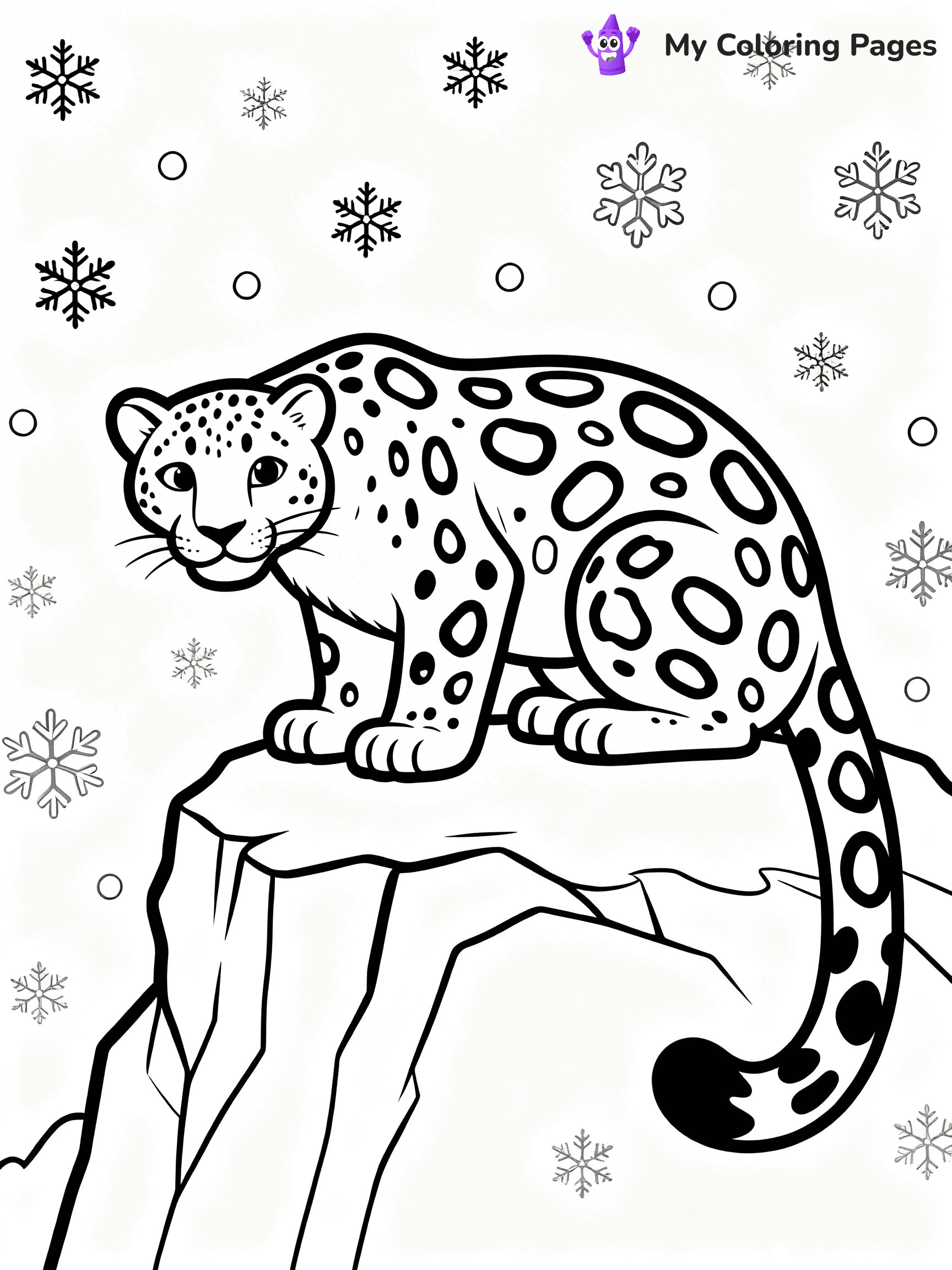 Snow Leopard Coloring Pages - 16