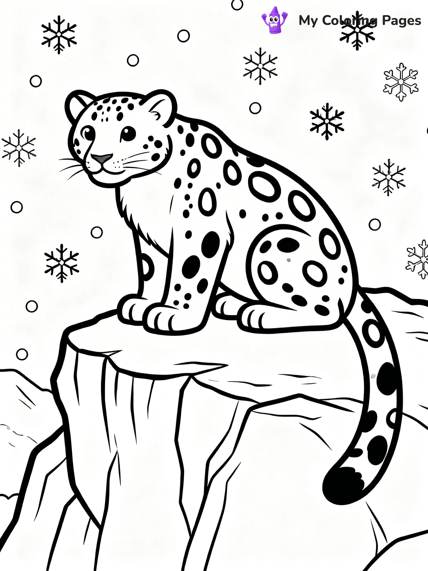 Snow Leopard Coloring Pages - 15