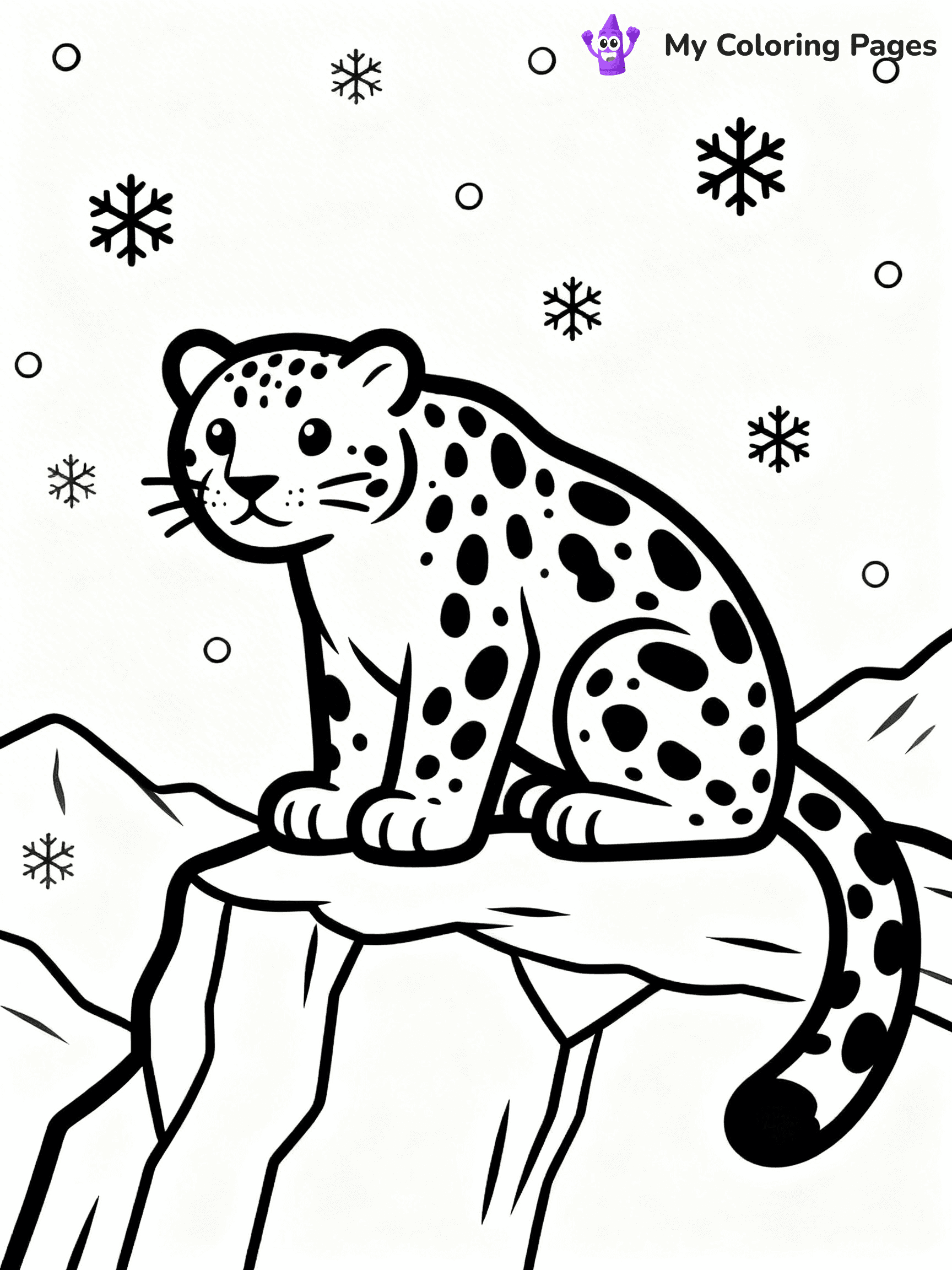 Snow Leopard Coloring Pages - 14