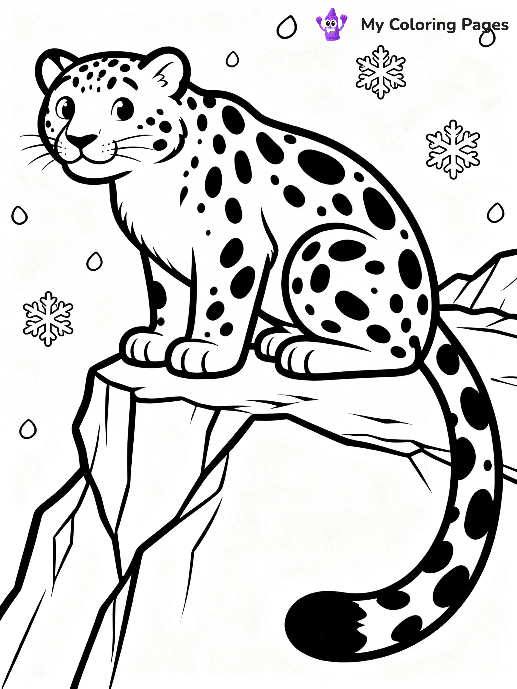 Snow Leopard Coloring Pages - 12