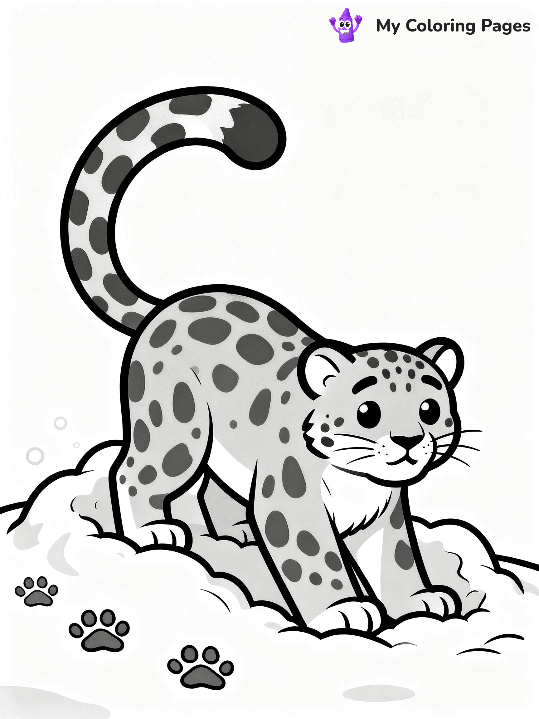 Snow Leopard Coloring Pages - 11