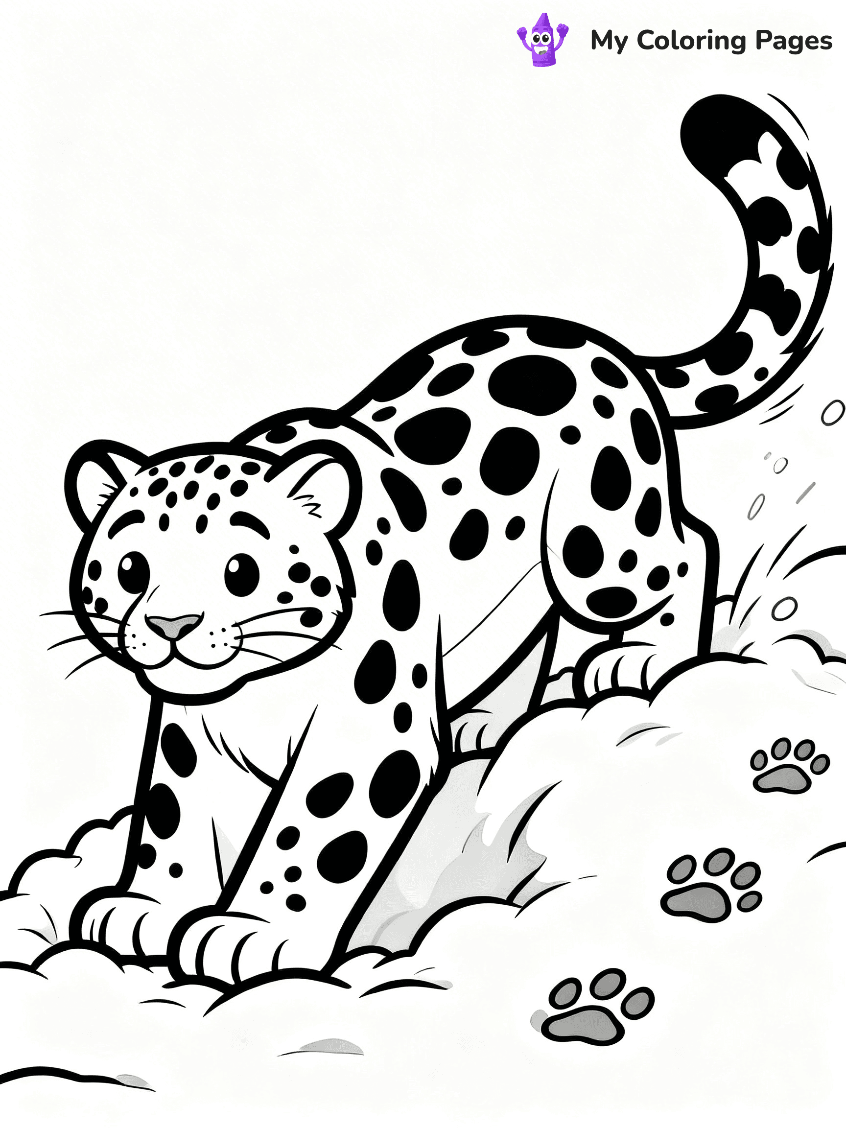 Snow Leopard Coloring Pages - 10