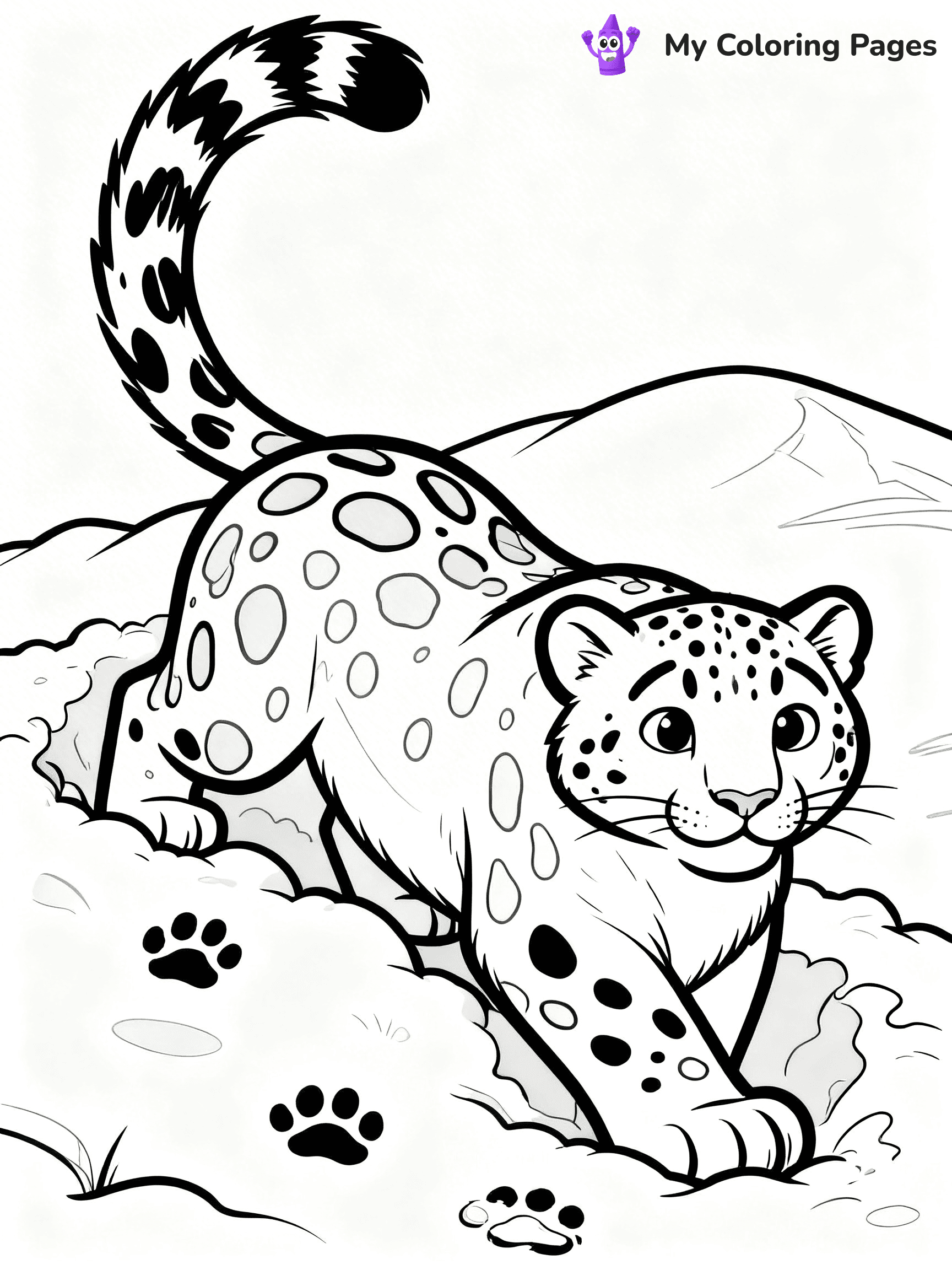 Snow Leopard Coloring Pages - 8