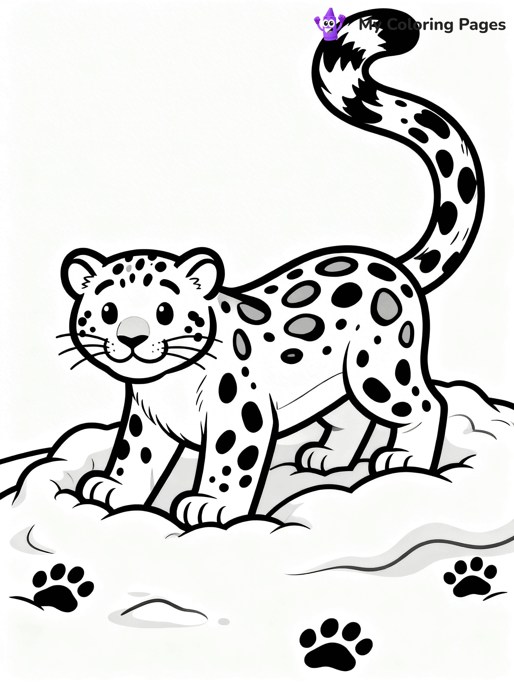 Snow Leopard Coloring Pages - 7