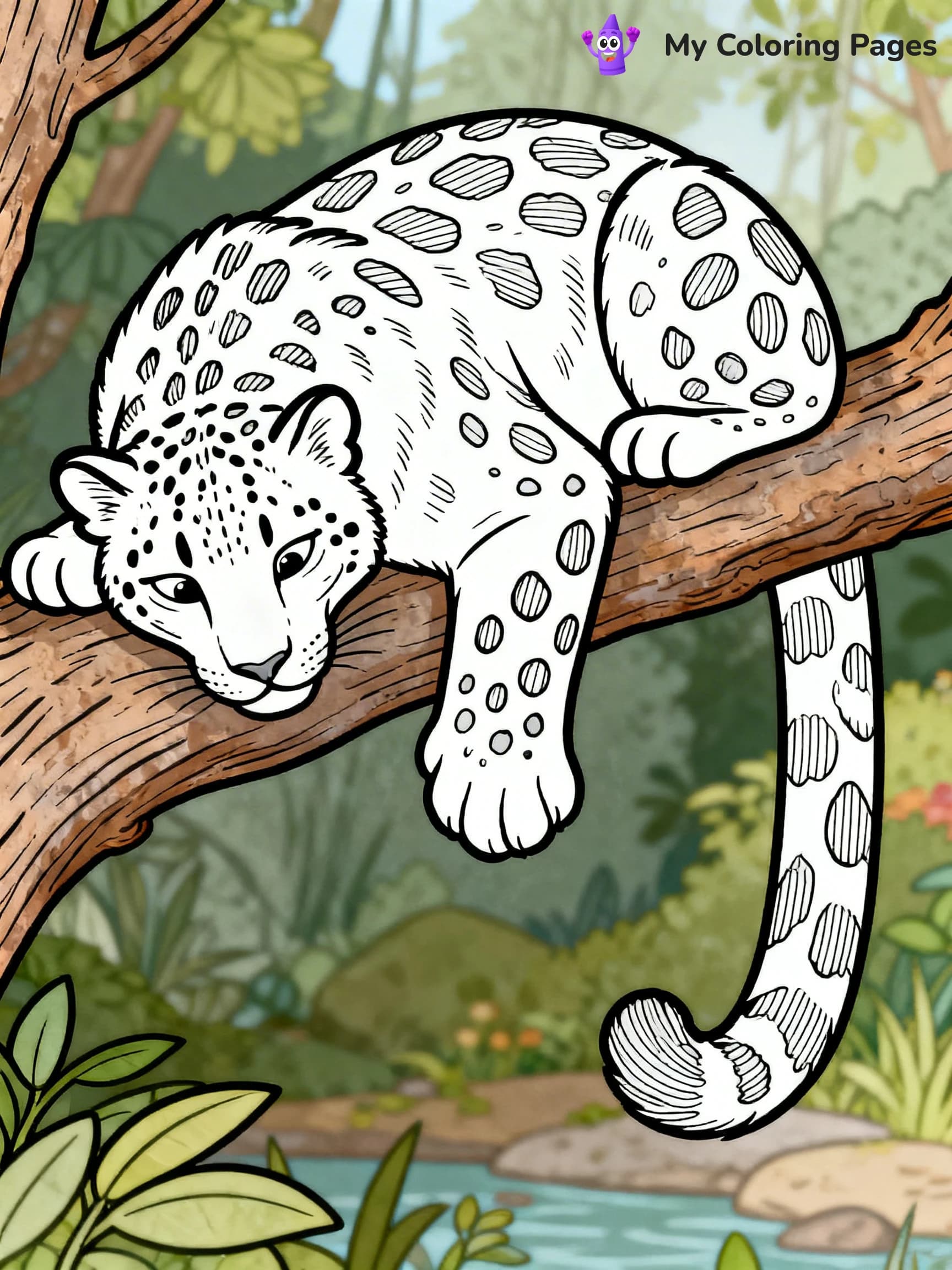 Snow Leopard Coloring Pages - 3