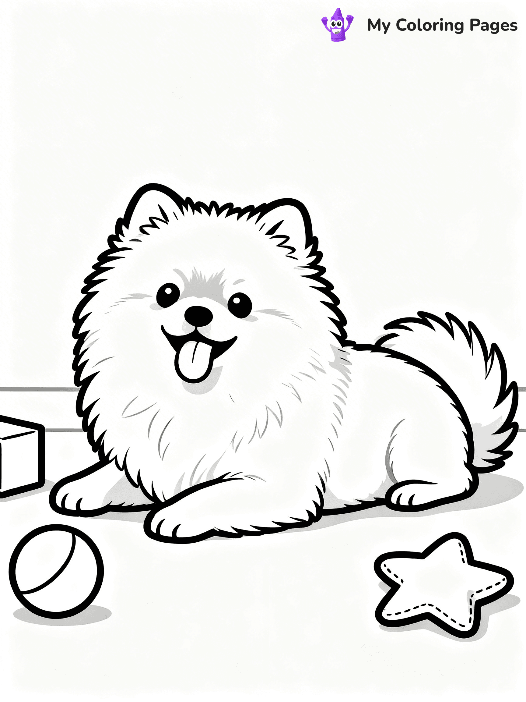 Easy Puppy Coloring Pages - 24