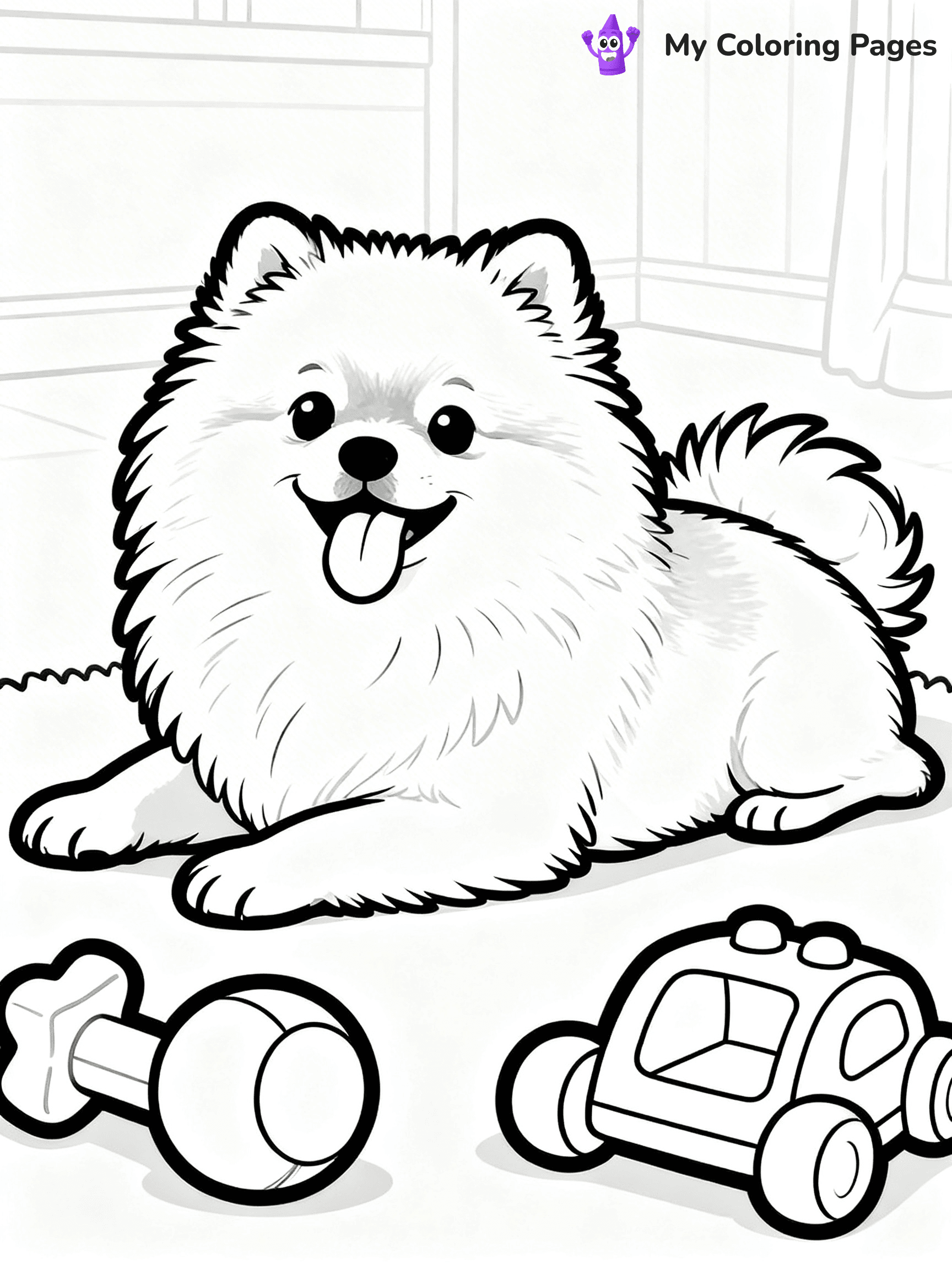 Easy Puppy Coloring Pages - 23