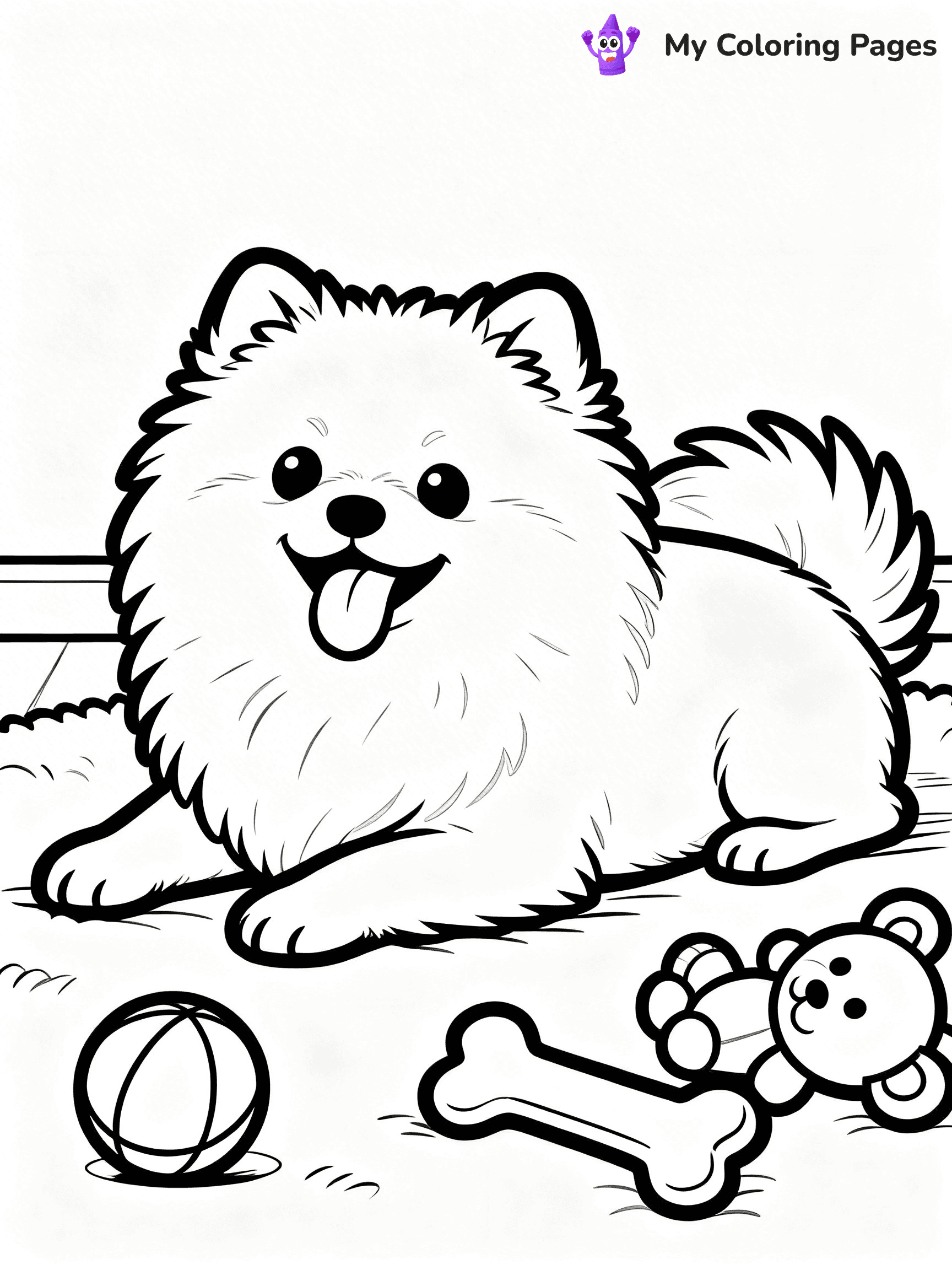 Easy Puppy Coloring Pages - 22