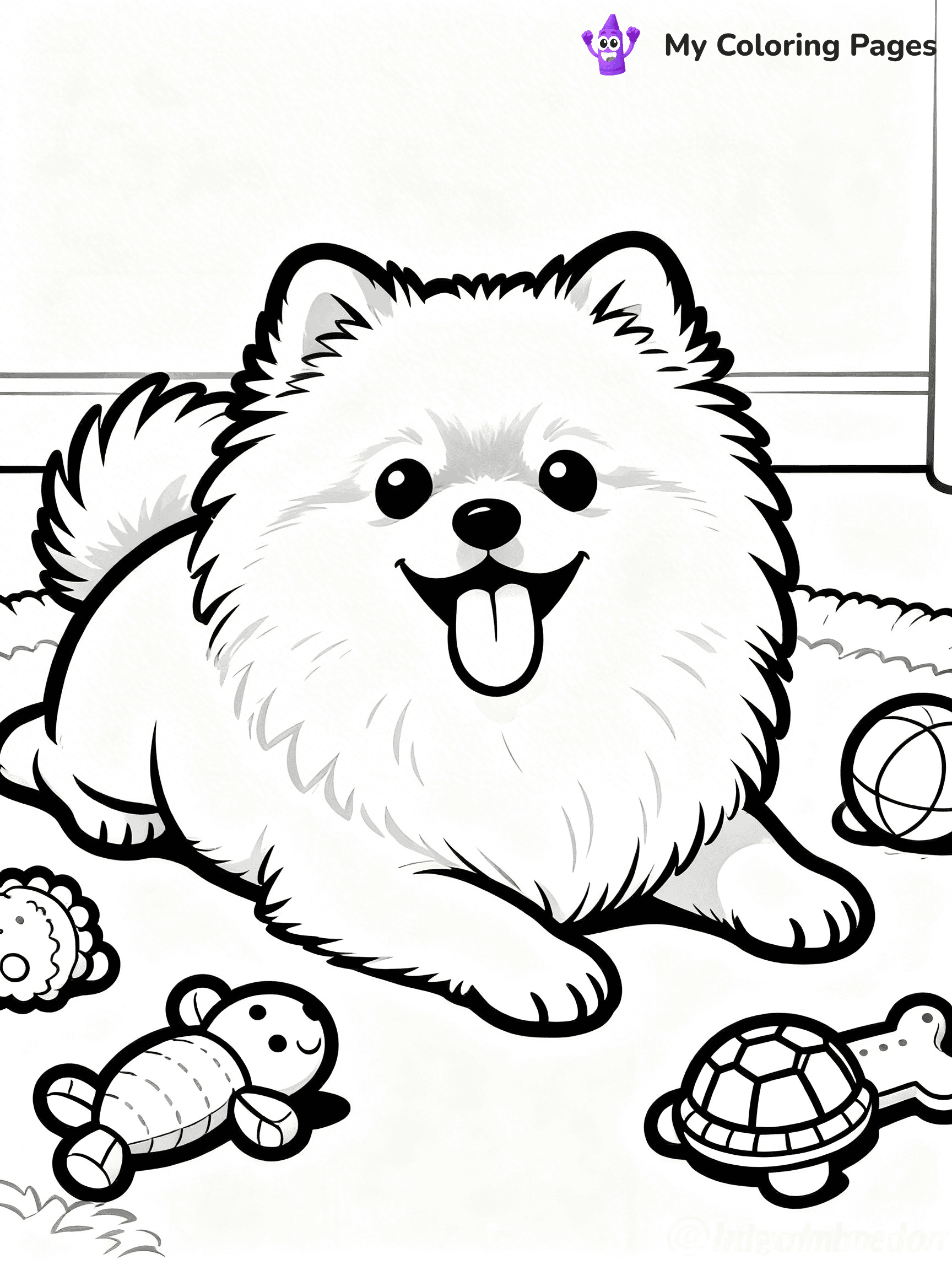 Easy Puppy Coloring Pages - 21