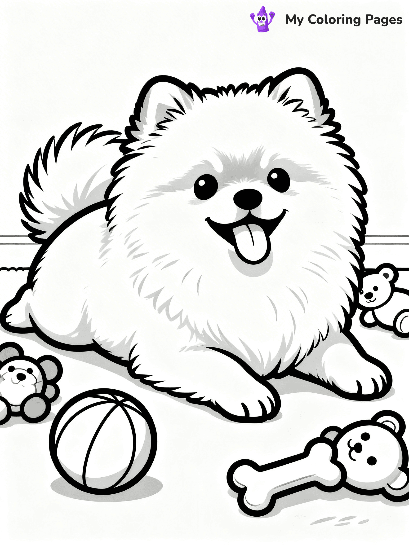 Easy Puppy Coloring Pages - 20