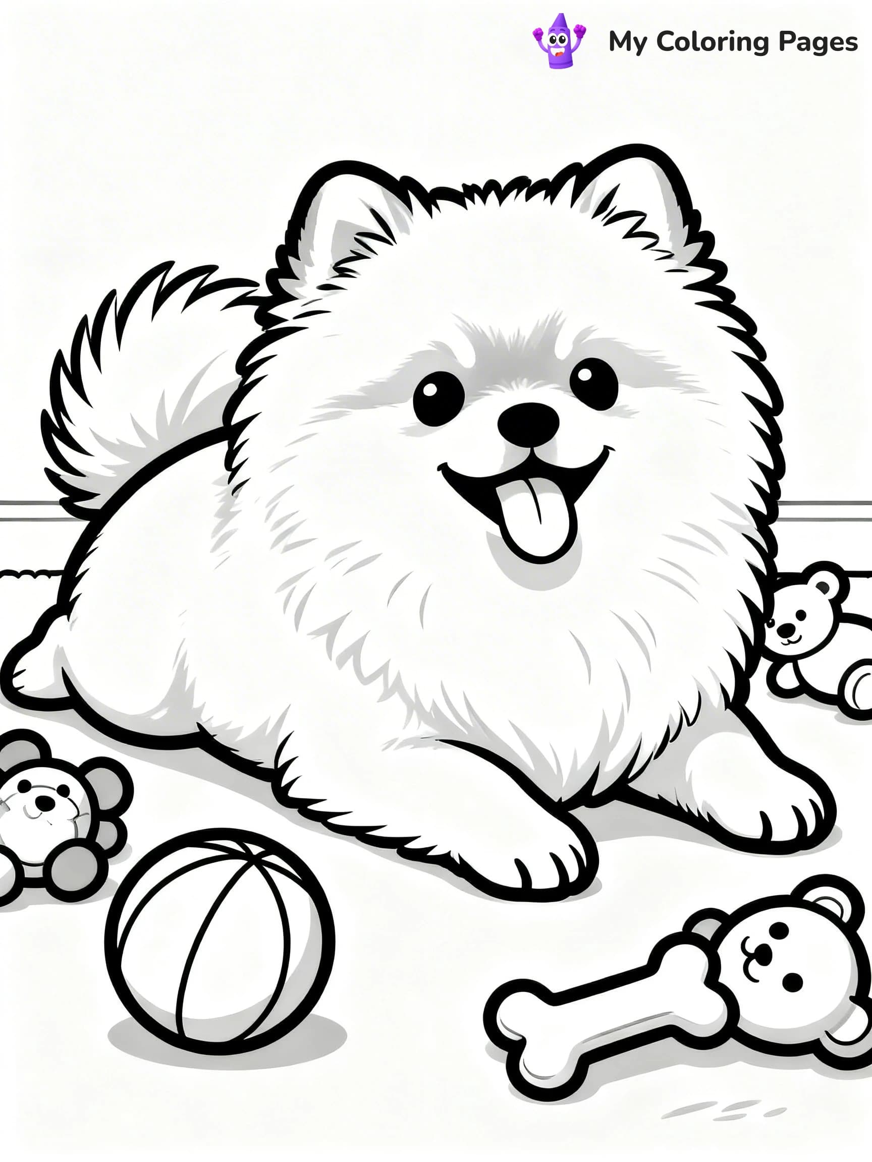Easy Puppy Coloring Pages - 20