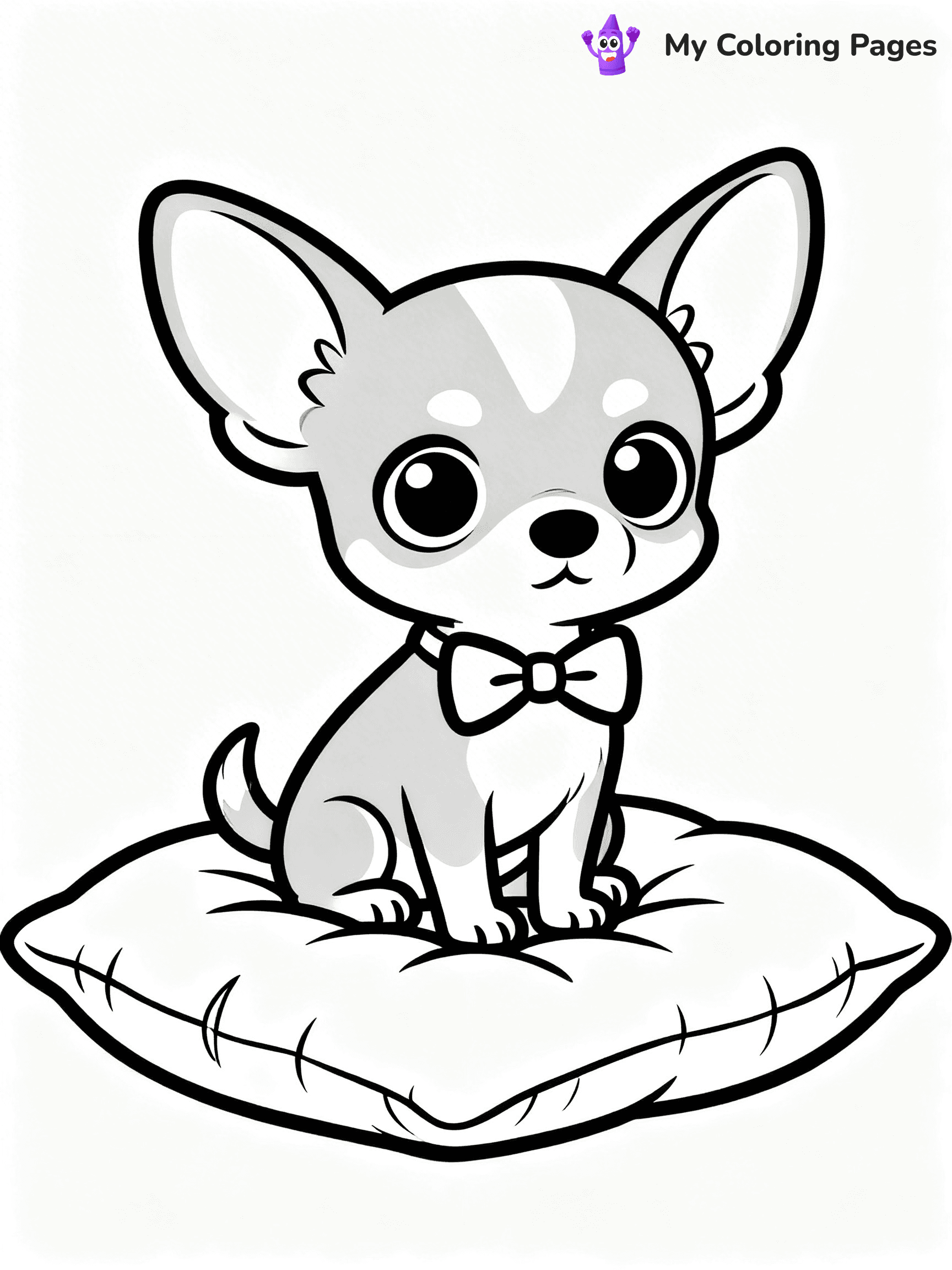 Easy Puppy Coloring Pages - 19