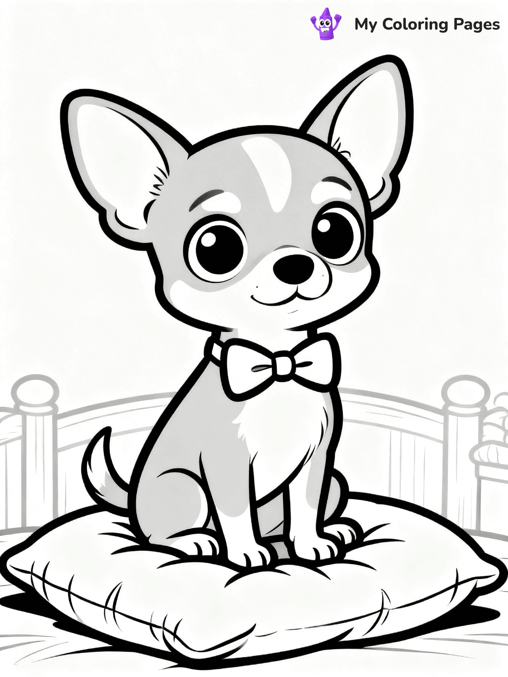 Easy Puppy Coloring Pages - 17