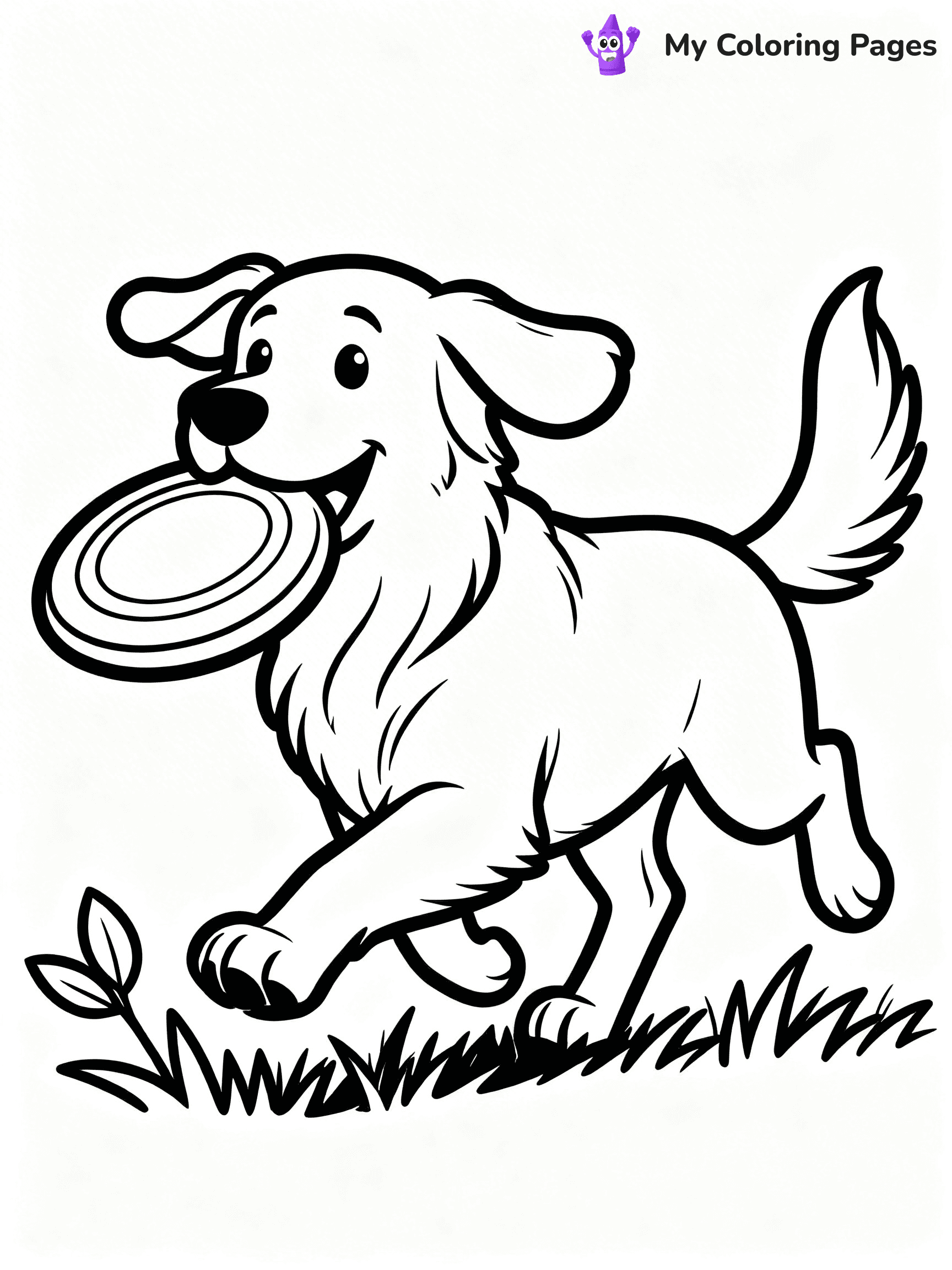 Easy Puppy Coloring Pages - 13