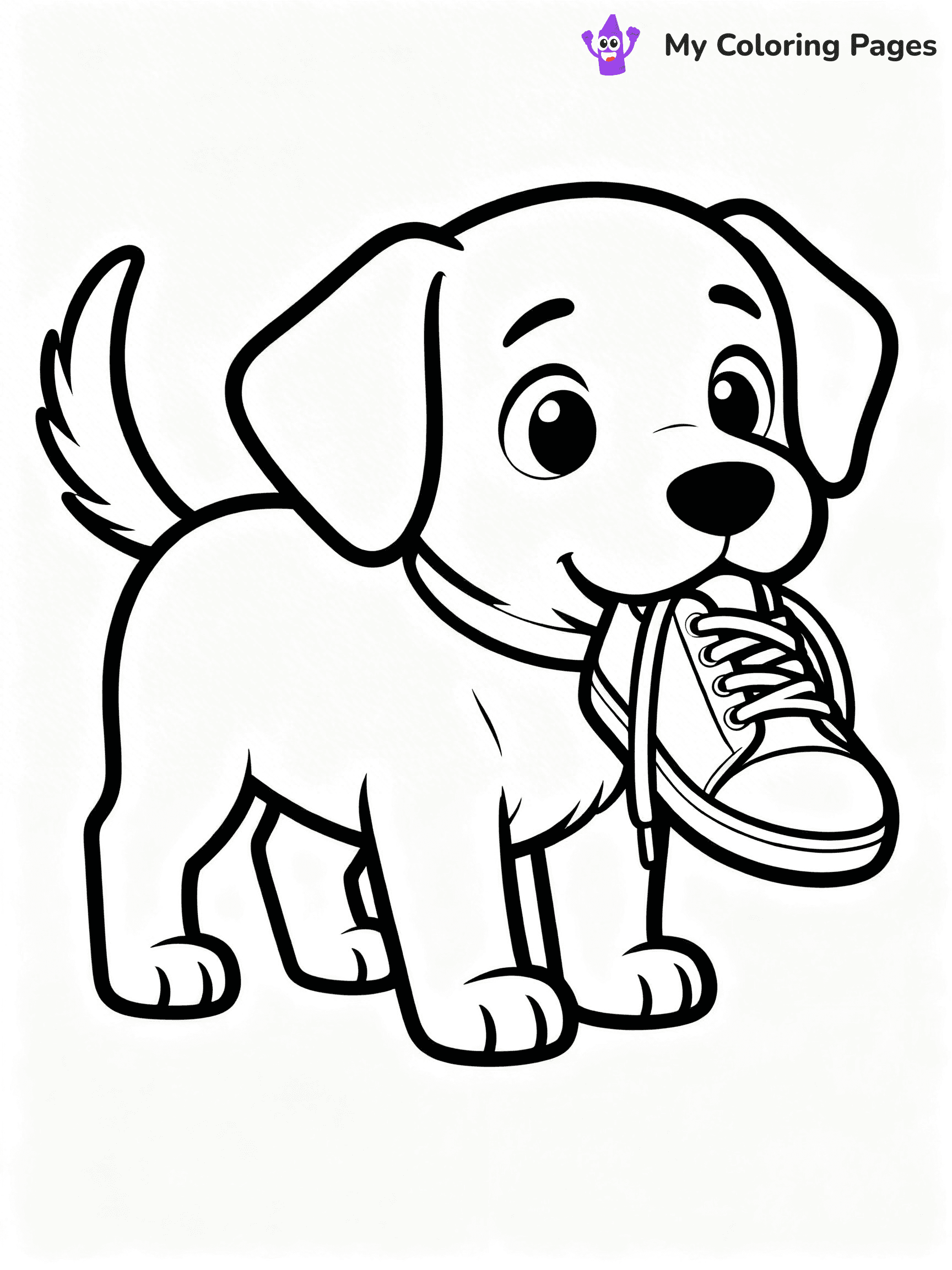 Easy Puppy Coloring Pages - 6